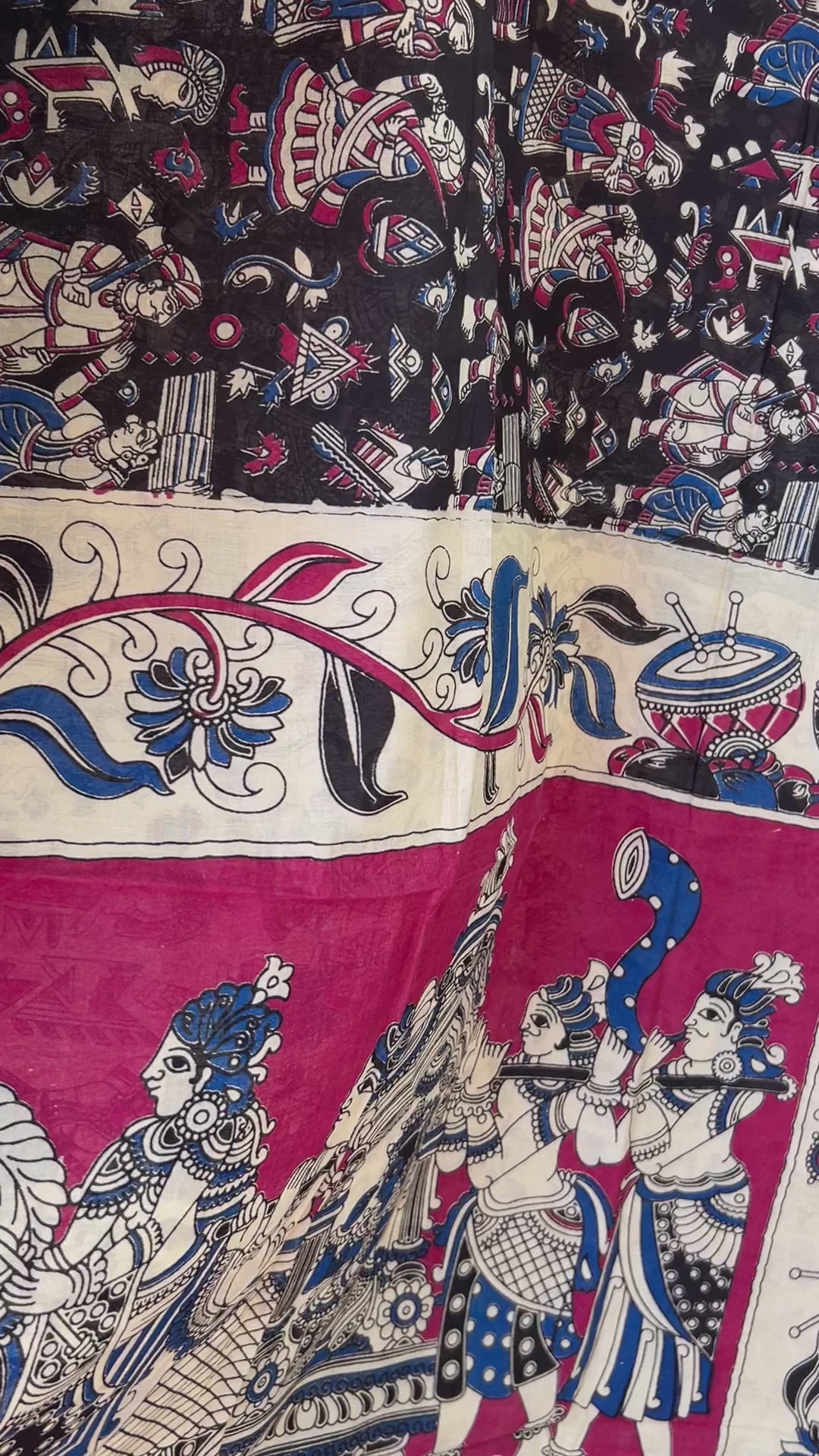Kalamkari Malmal Cotton Saree with Blouse