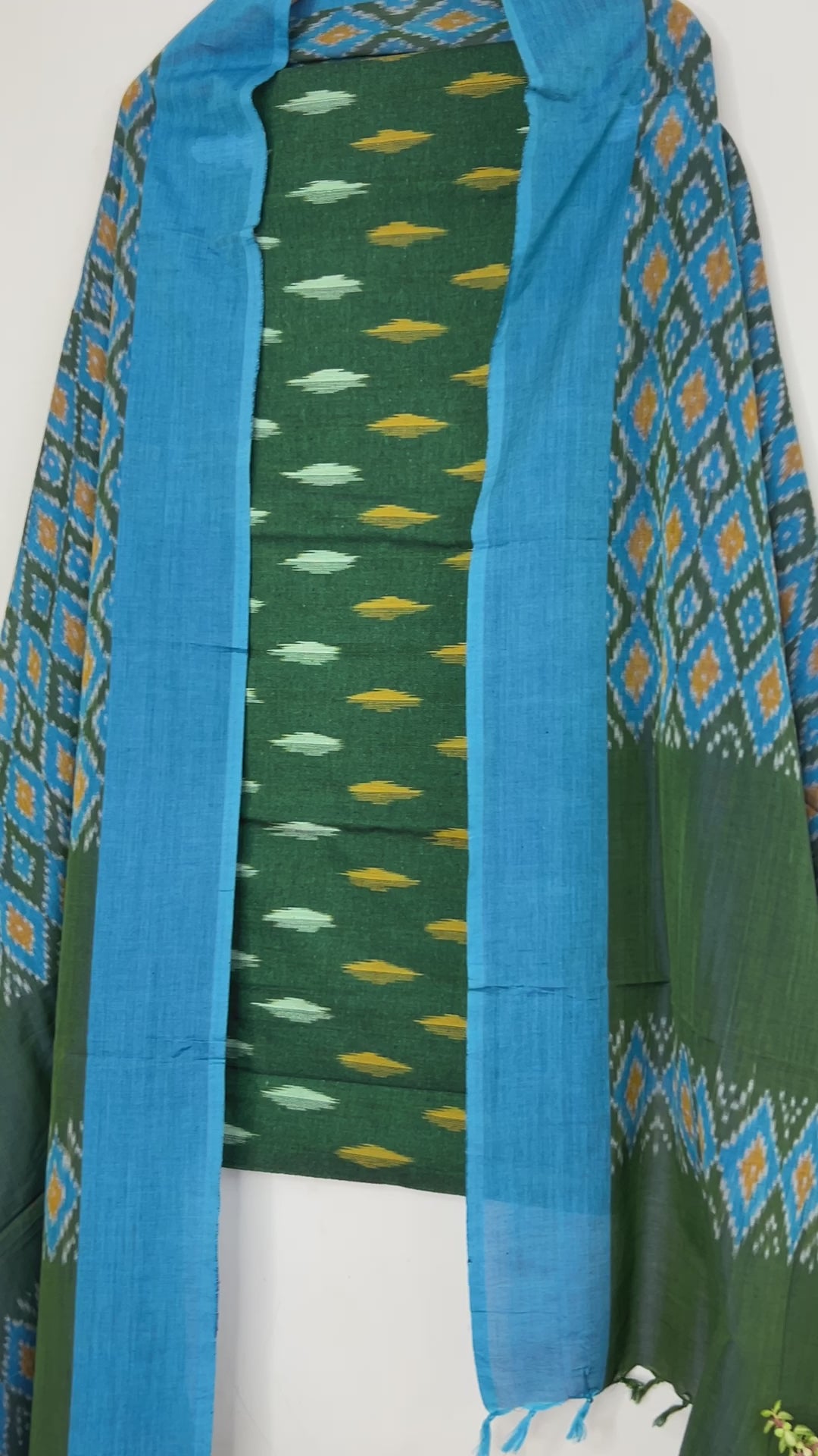 Double Ikat Cotton Dress Material