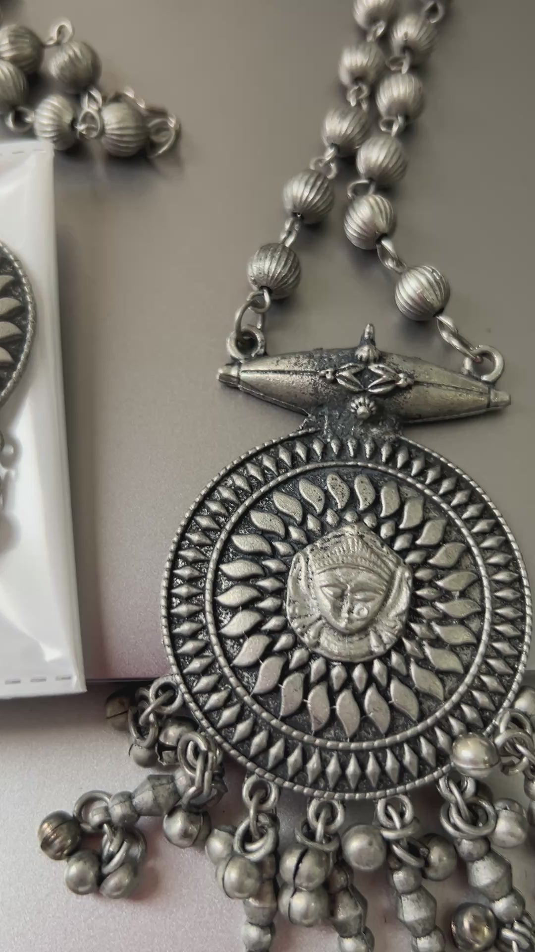 Oxidised Necklace with Earrings