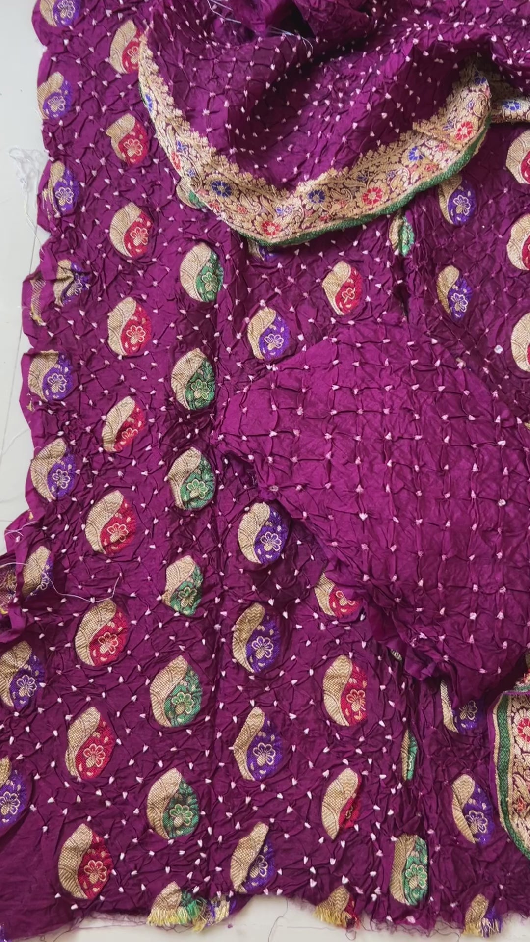 Gadwal Silk Bandhej Dress Material