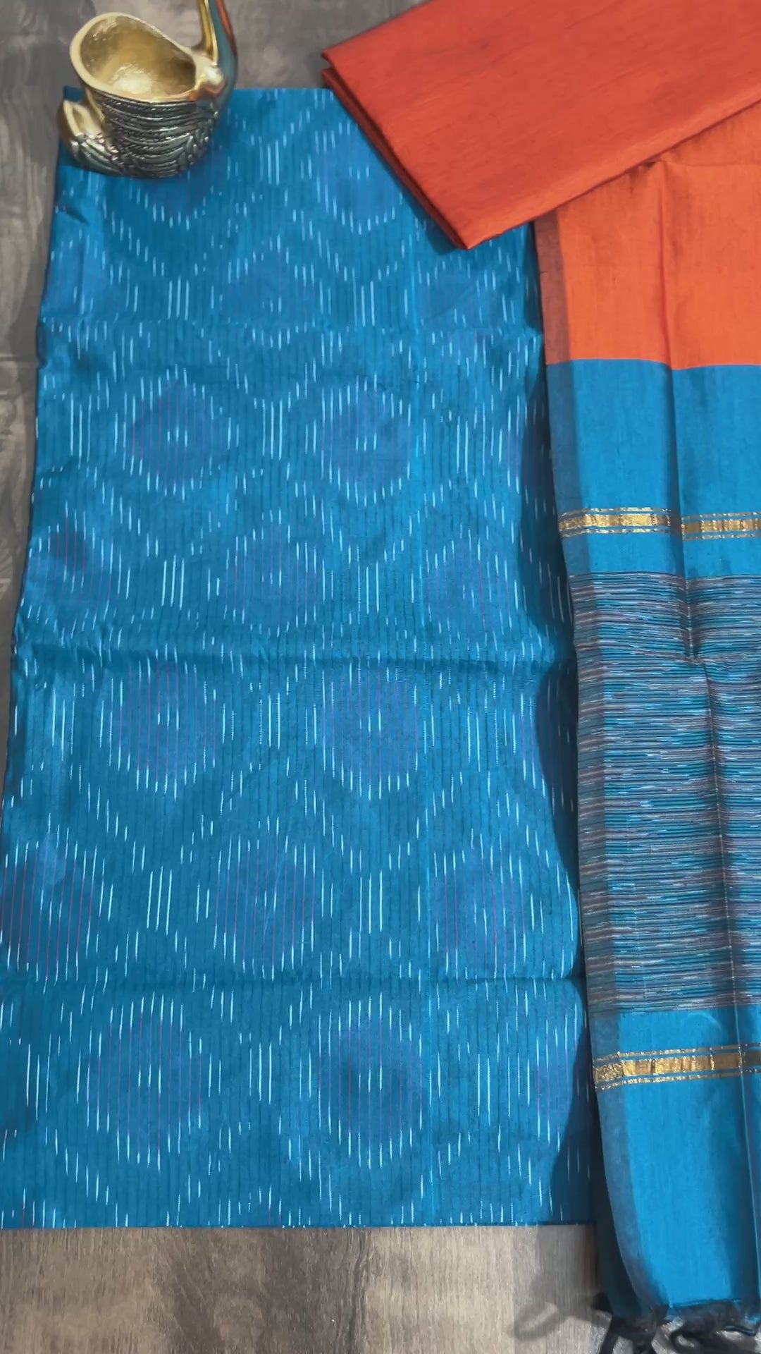 Ikat Cotton Silk Dress Material