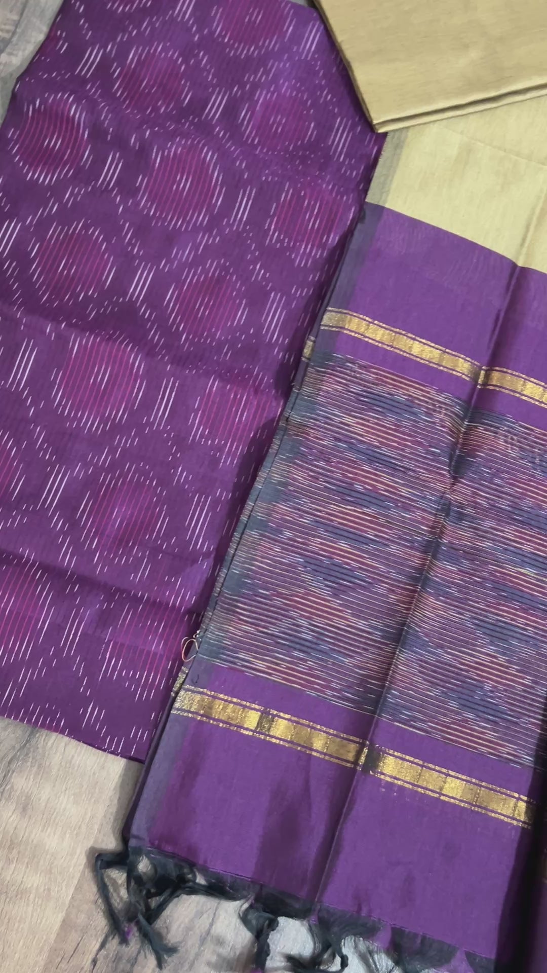 Ikat Cotton Silk Dress Material