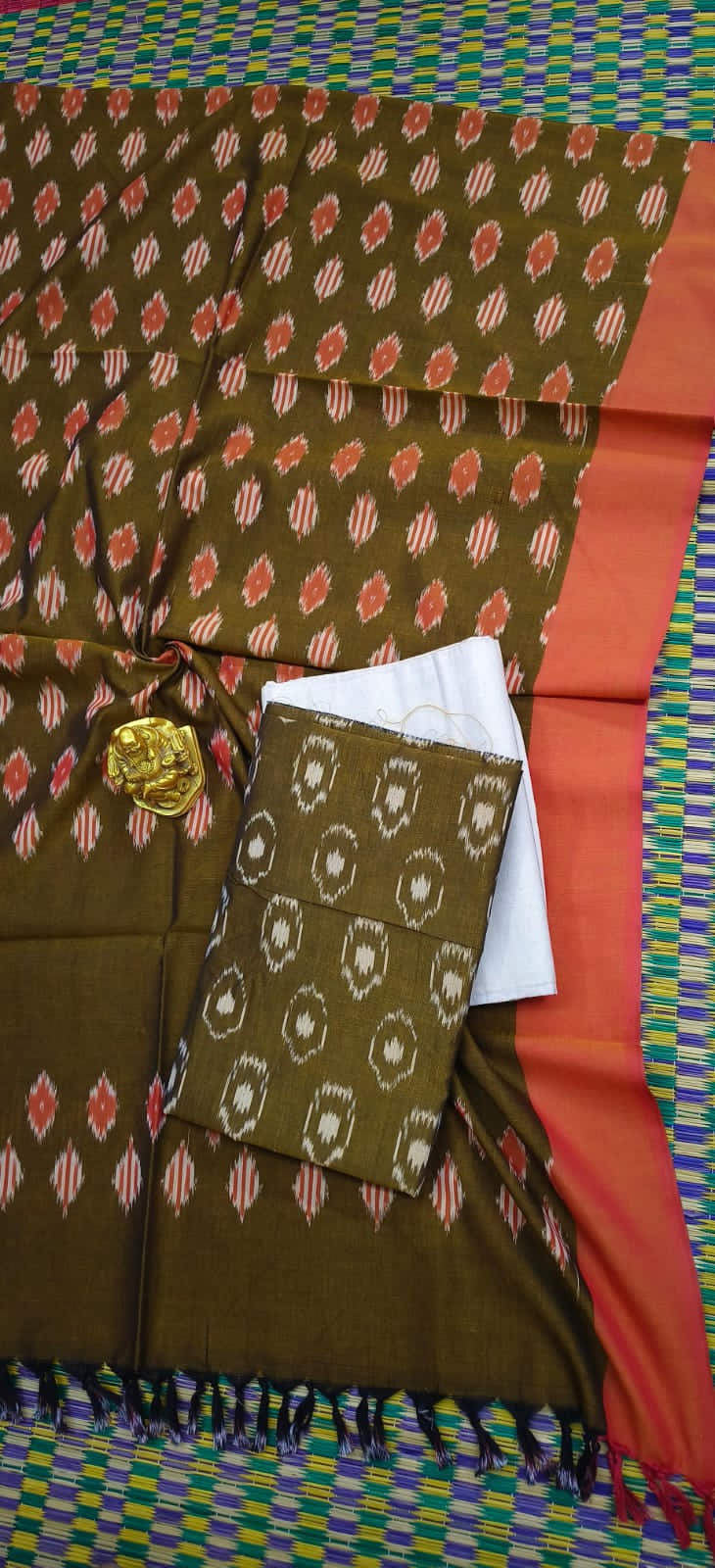 Double Ikat Mercerized Cotton Dress Material