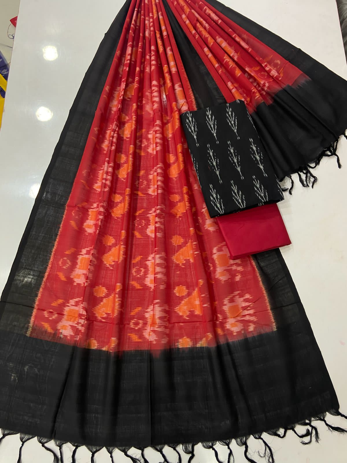 Double Ikat Cotton Dress Material