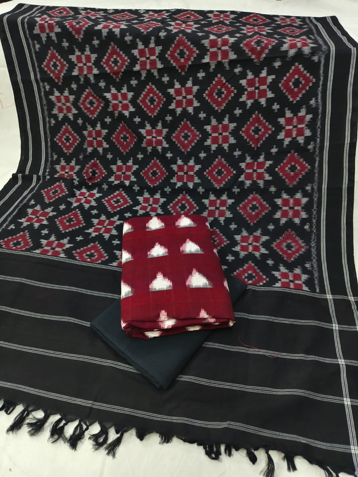 Telia Rumal Double Ikat Cotton Dress Material