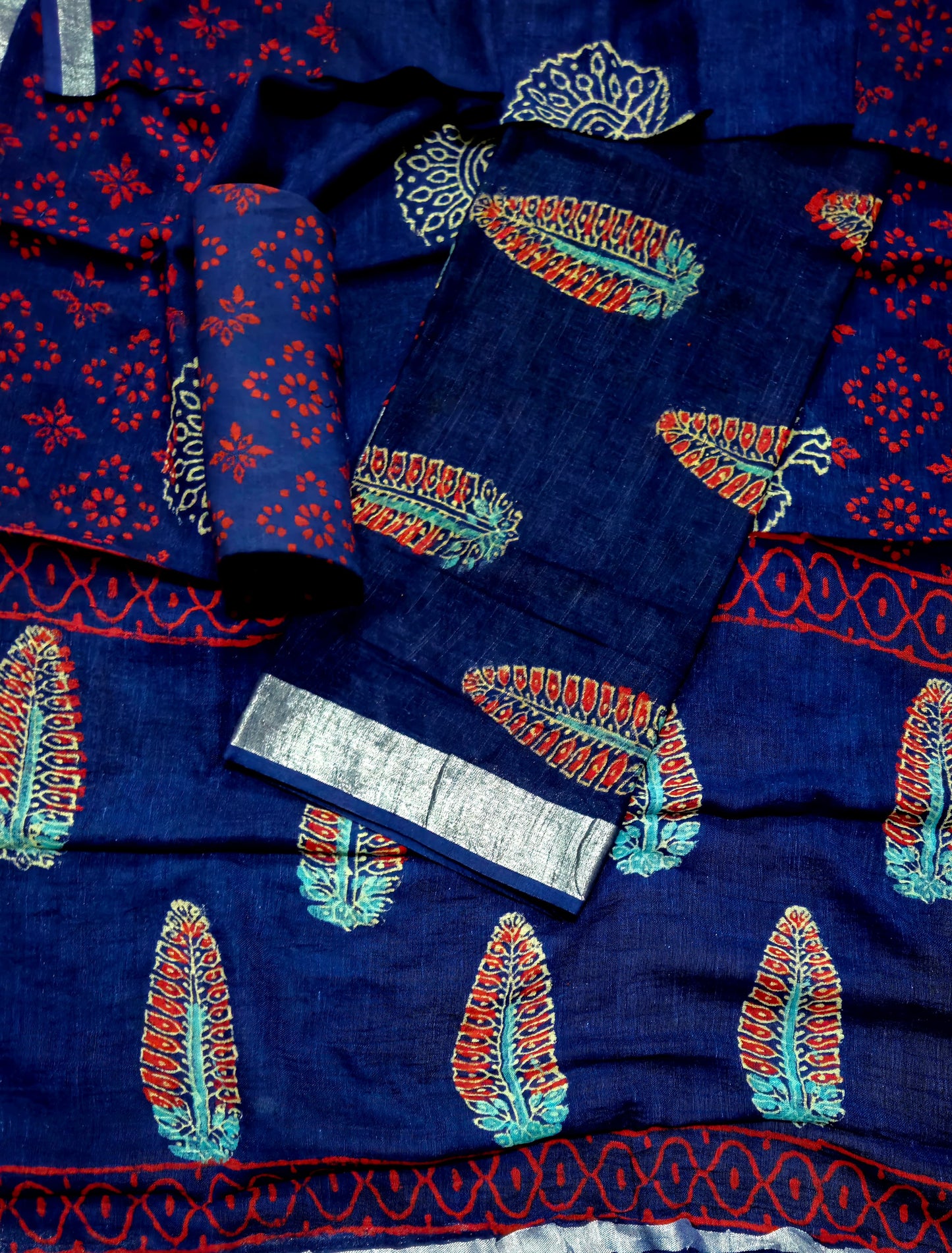 Hand BlockPrint Linen Cotton Dress Material