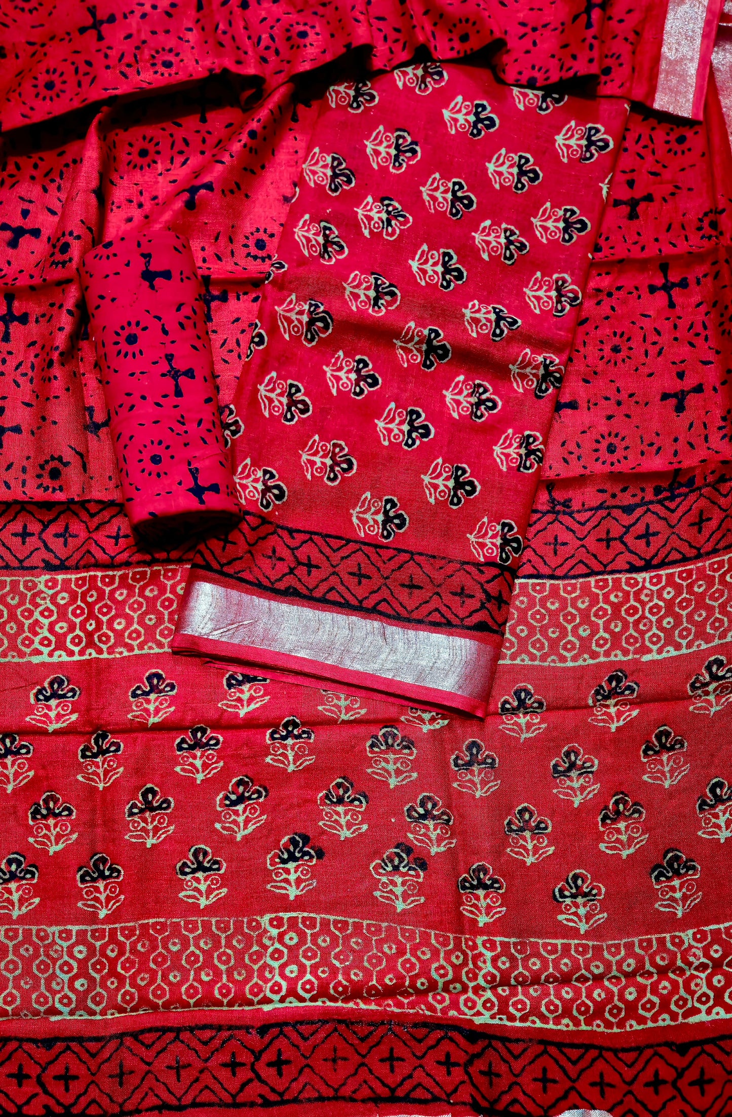 Hand BlockPrint Linen Cotton Dress Material