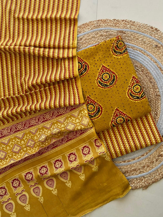 Ajrakh Cotton Hakoba Dress Material
