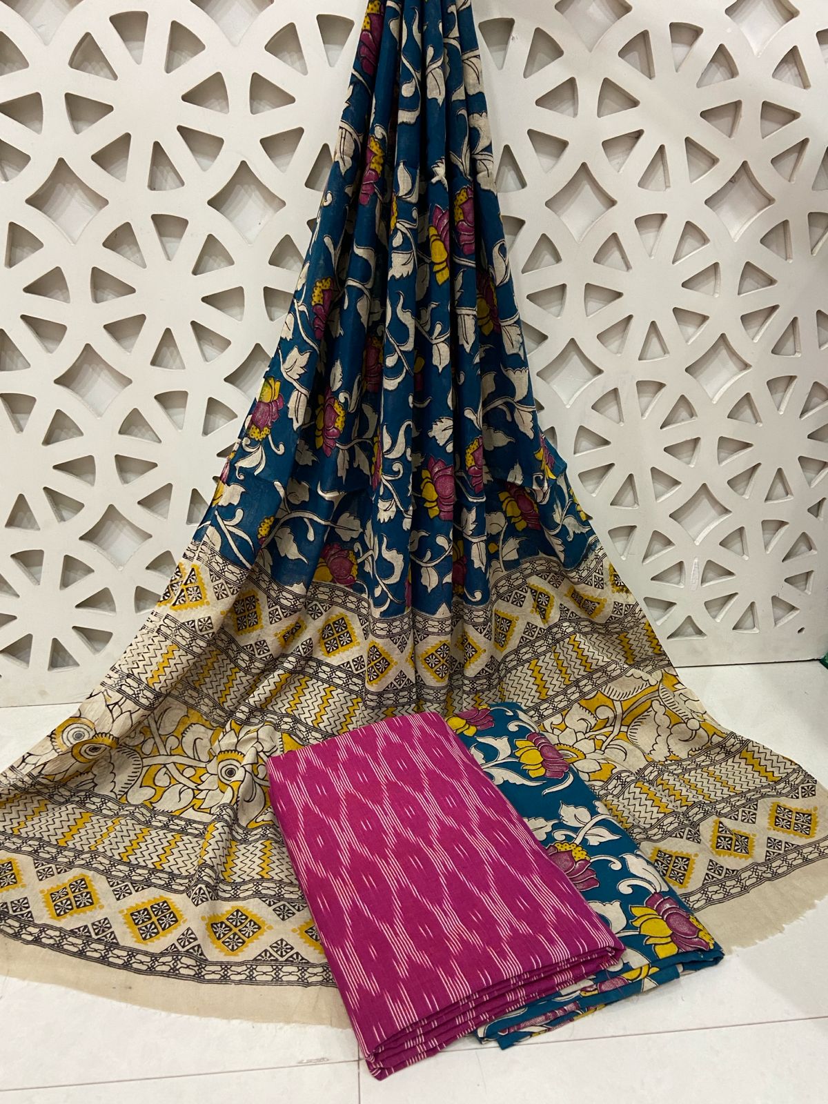 Ikat - Kalamkari Cotton Dress Material