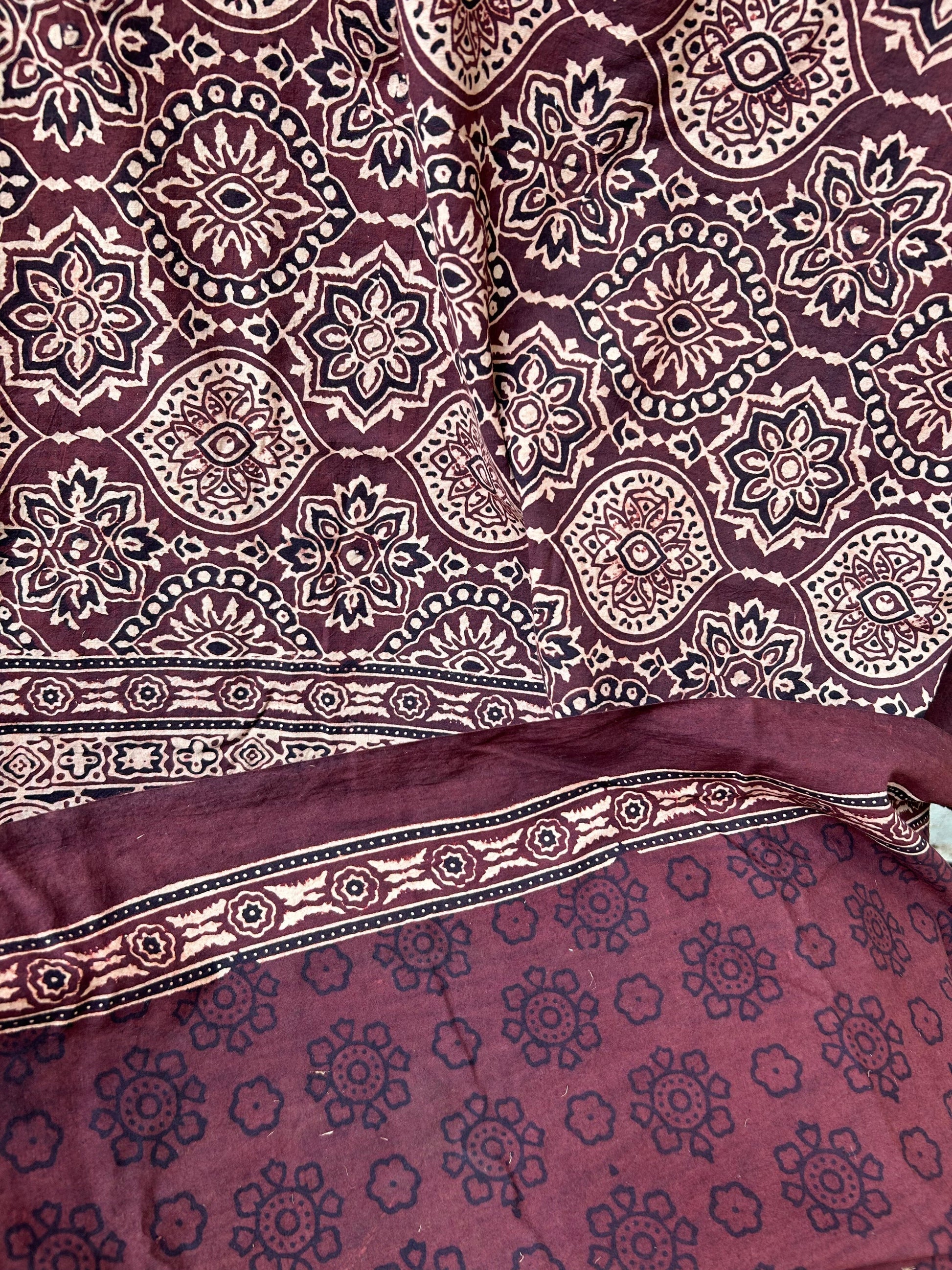 ajrakh cotton saree