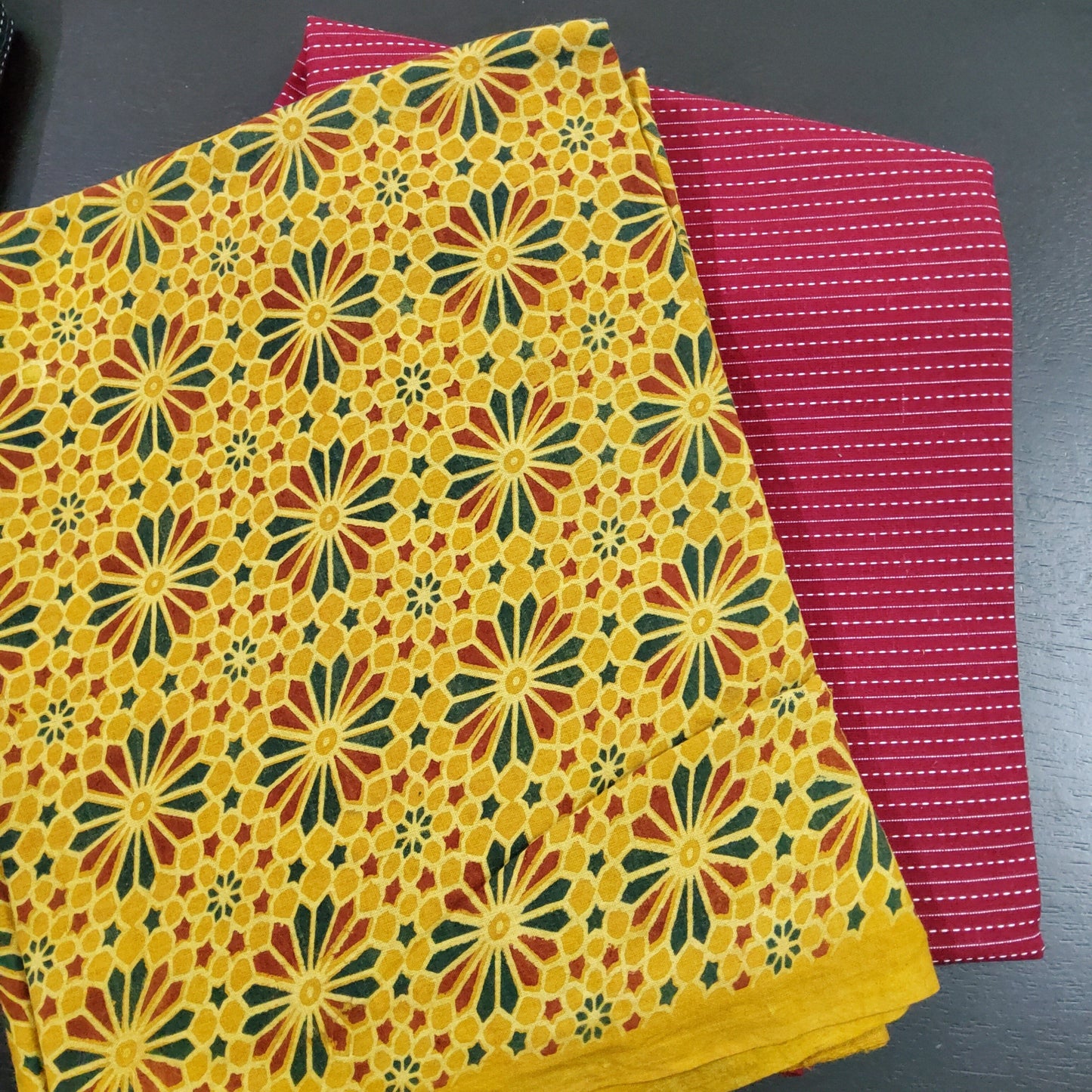 Ajrakh Cotton Top Bottom Fabric
