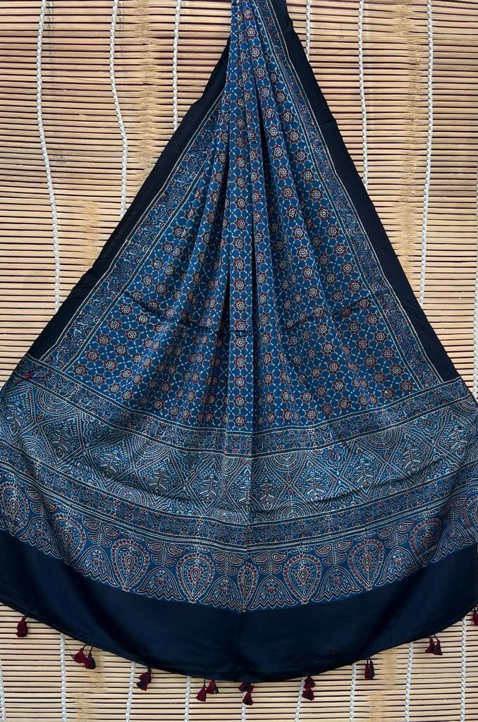 Ajrakh Modal Silk Dupatta – RKG SHOPPING