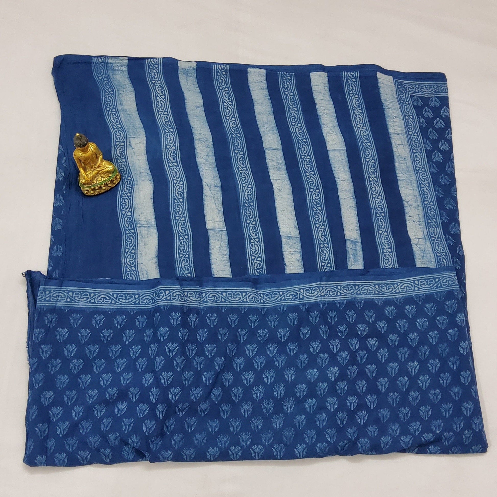 Akola Hand Block Print Cotton Saree with Blouse