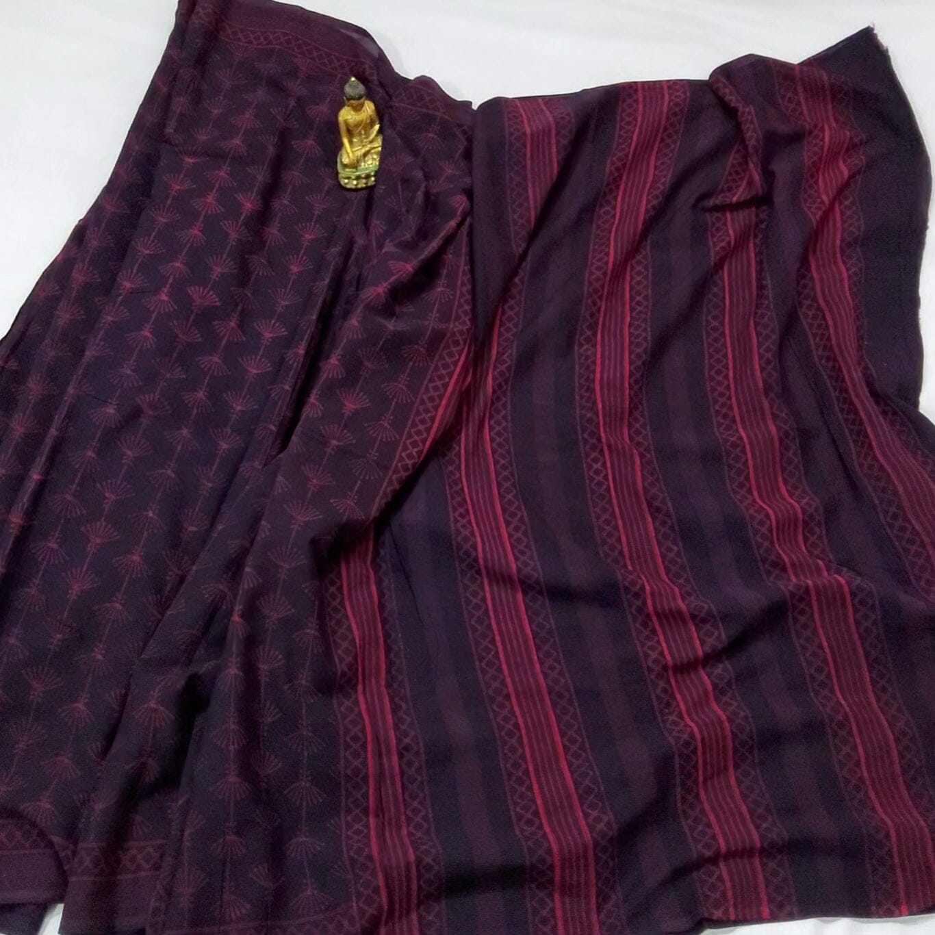 Akola Hand Block Print Cotton Saree with Blouse