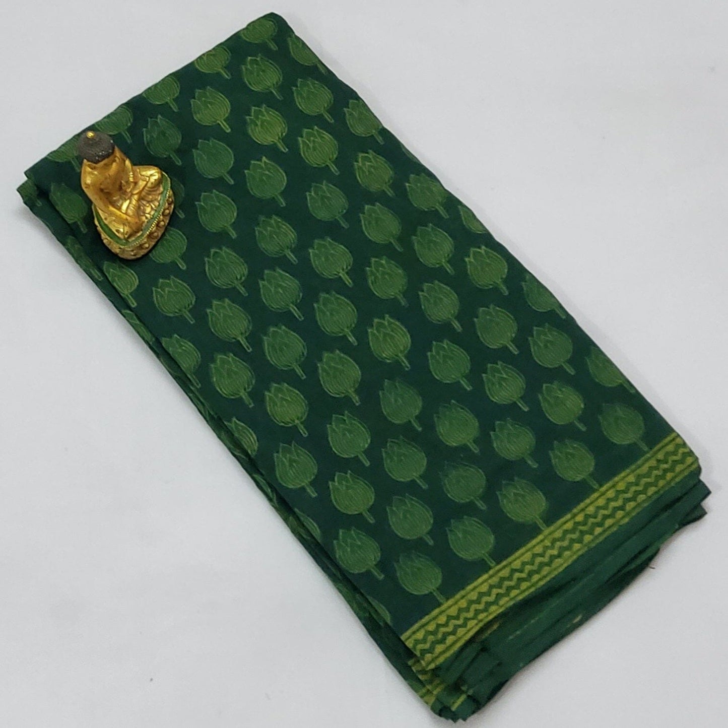 Akola Hand Block Print Cotton Saree with Blouse