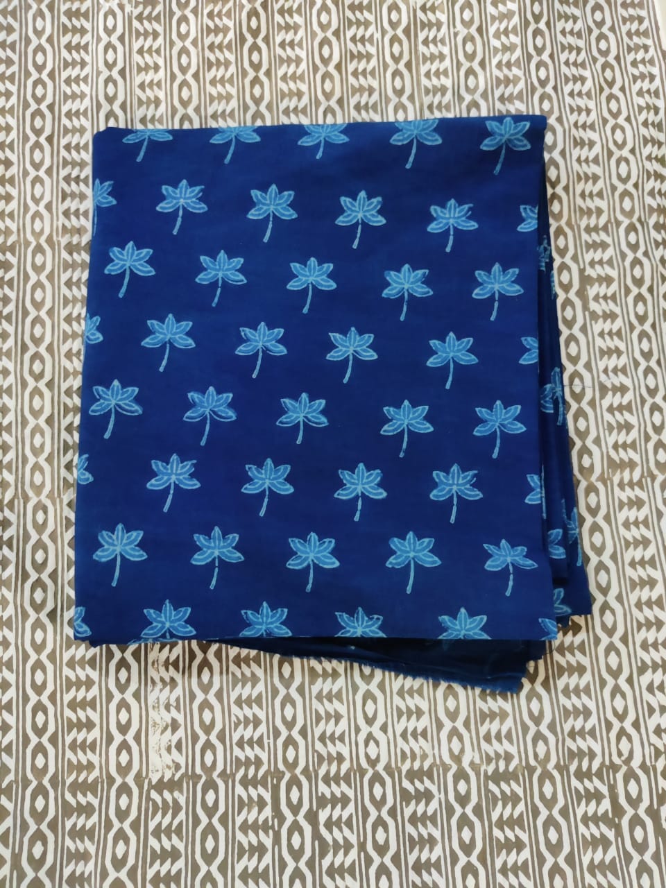 Authentic Akola Indigo Hand Block Print Cotton Fabric