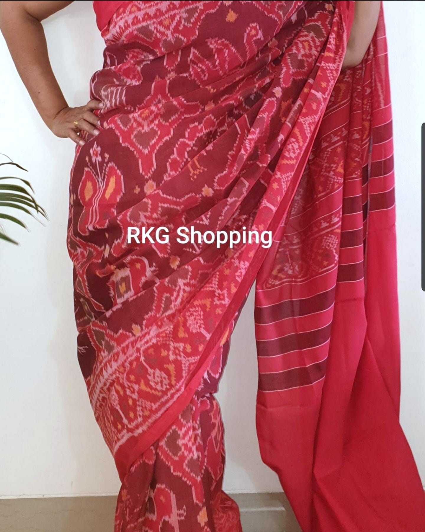 Red Authentic Patola Mercerised Cotton Hand - Woven Saree