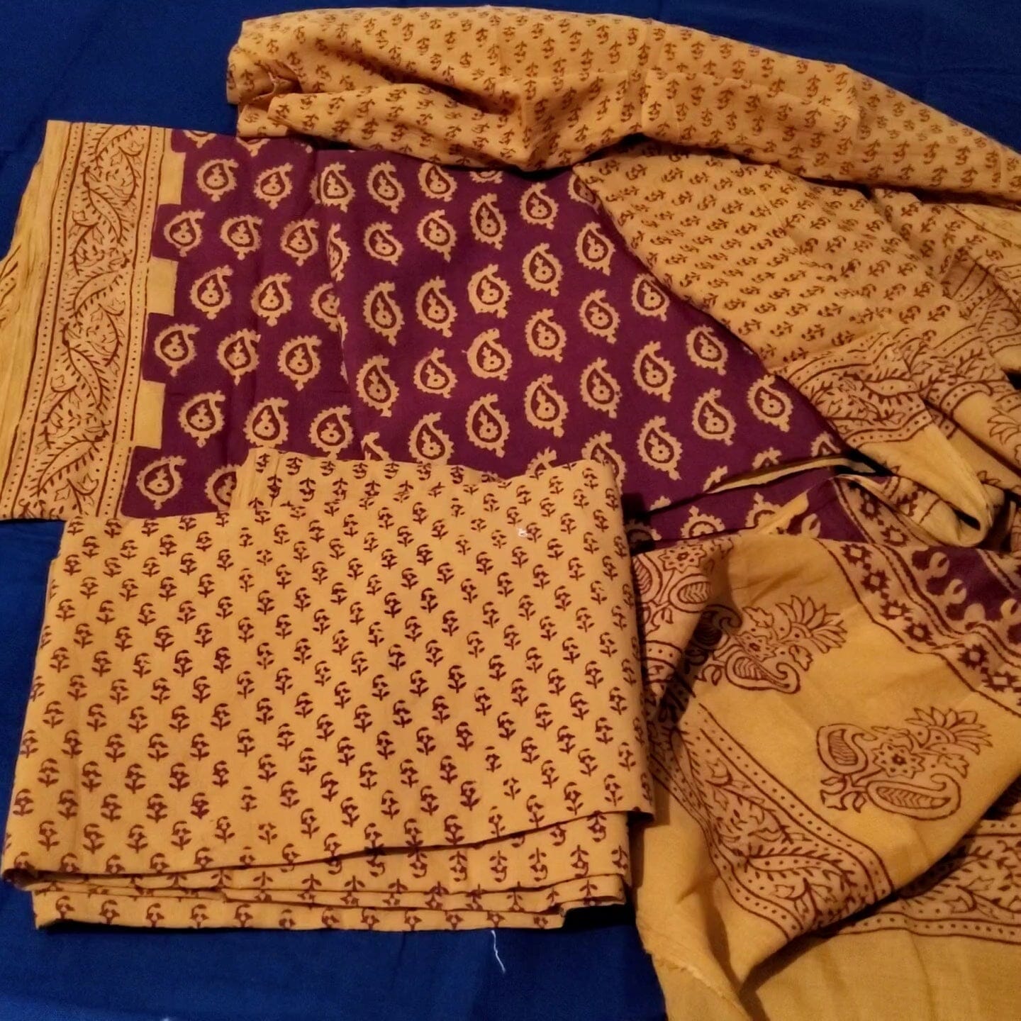 Bagh Print Cotton Dress Material