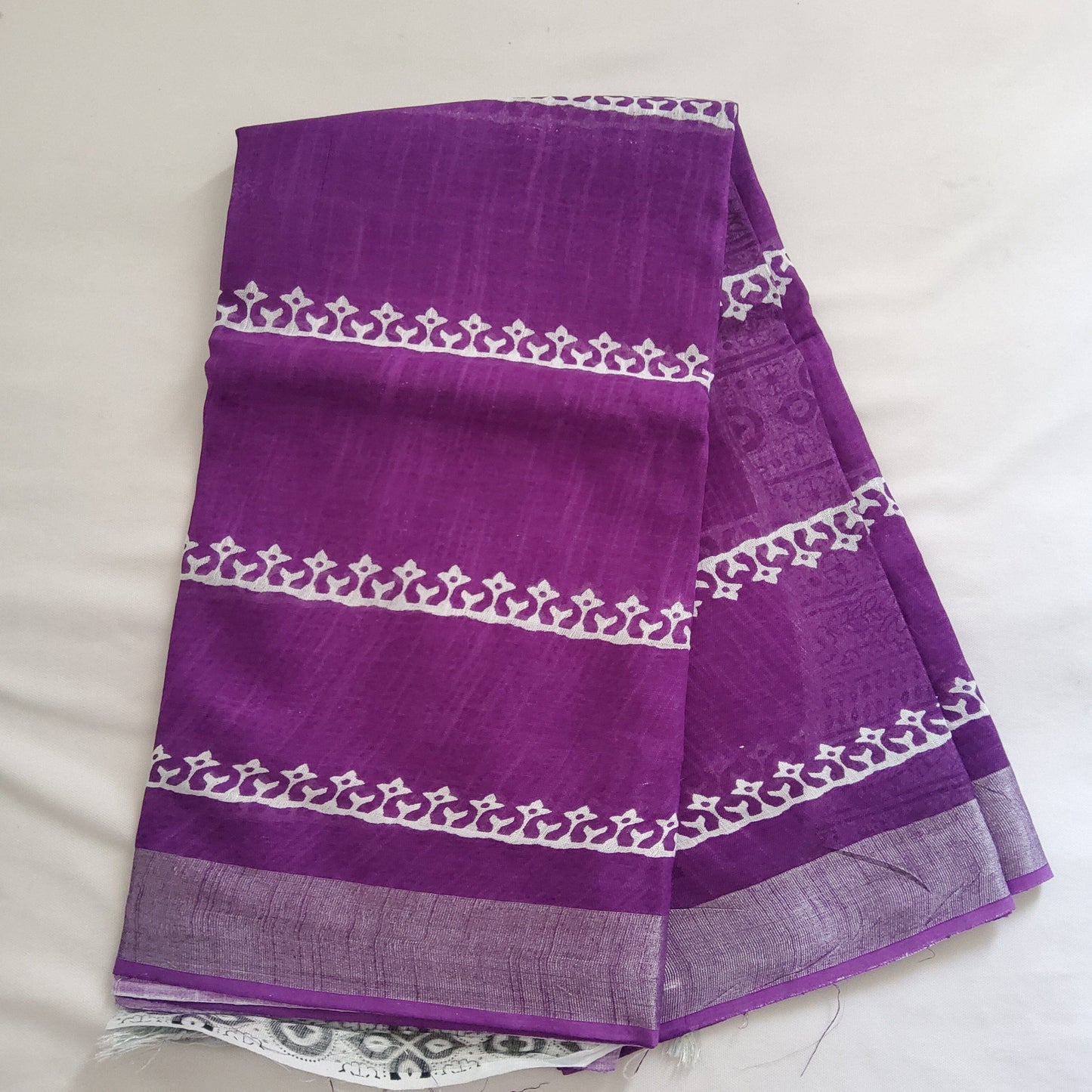 Bagru Print Linen Cotton Saree with Blouse
