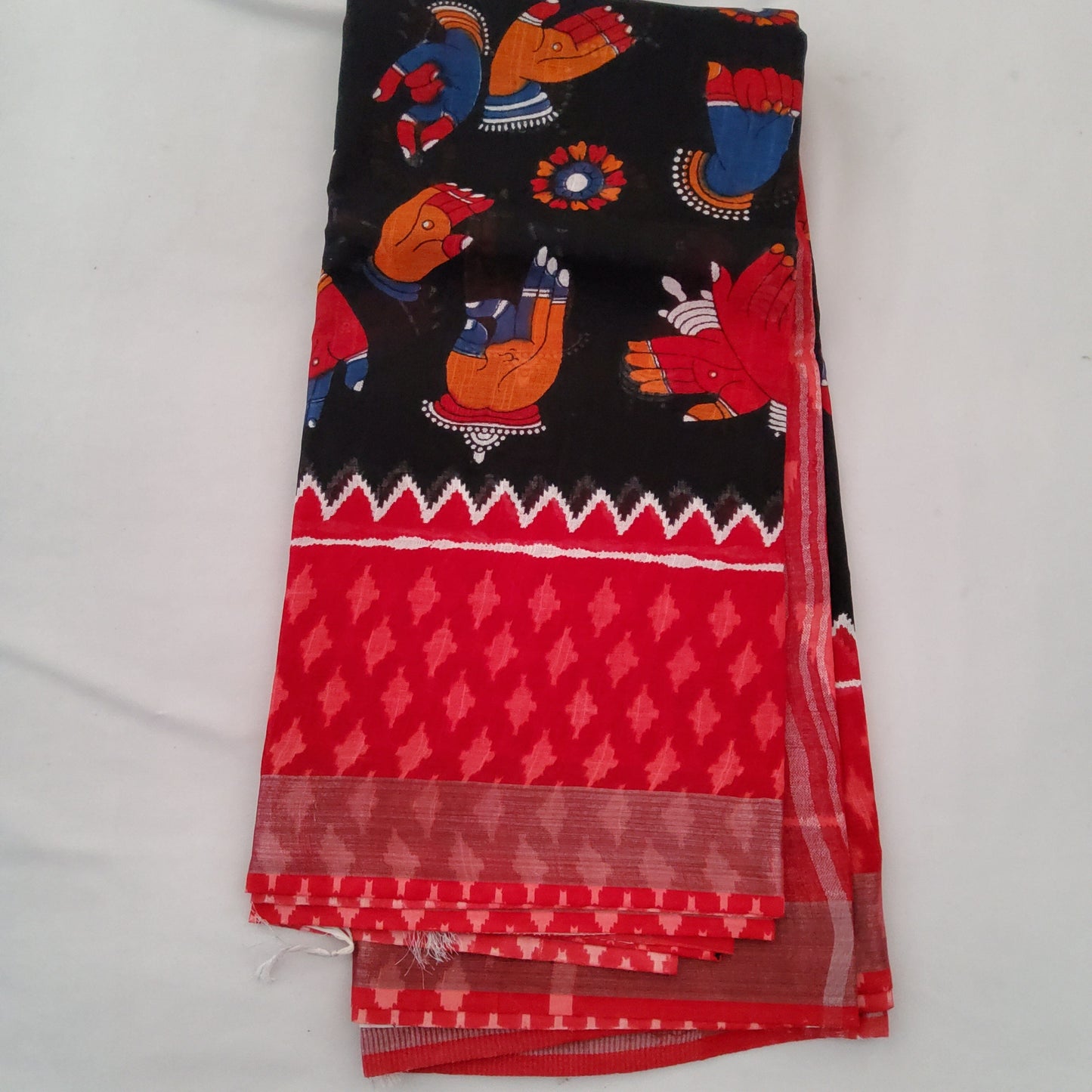 Bagru Print Linen Cotton Saree with Blouse