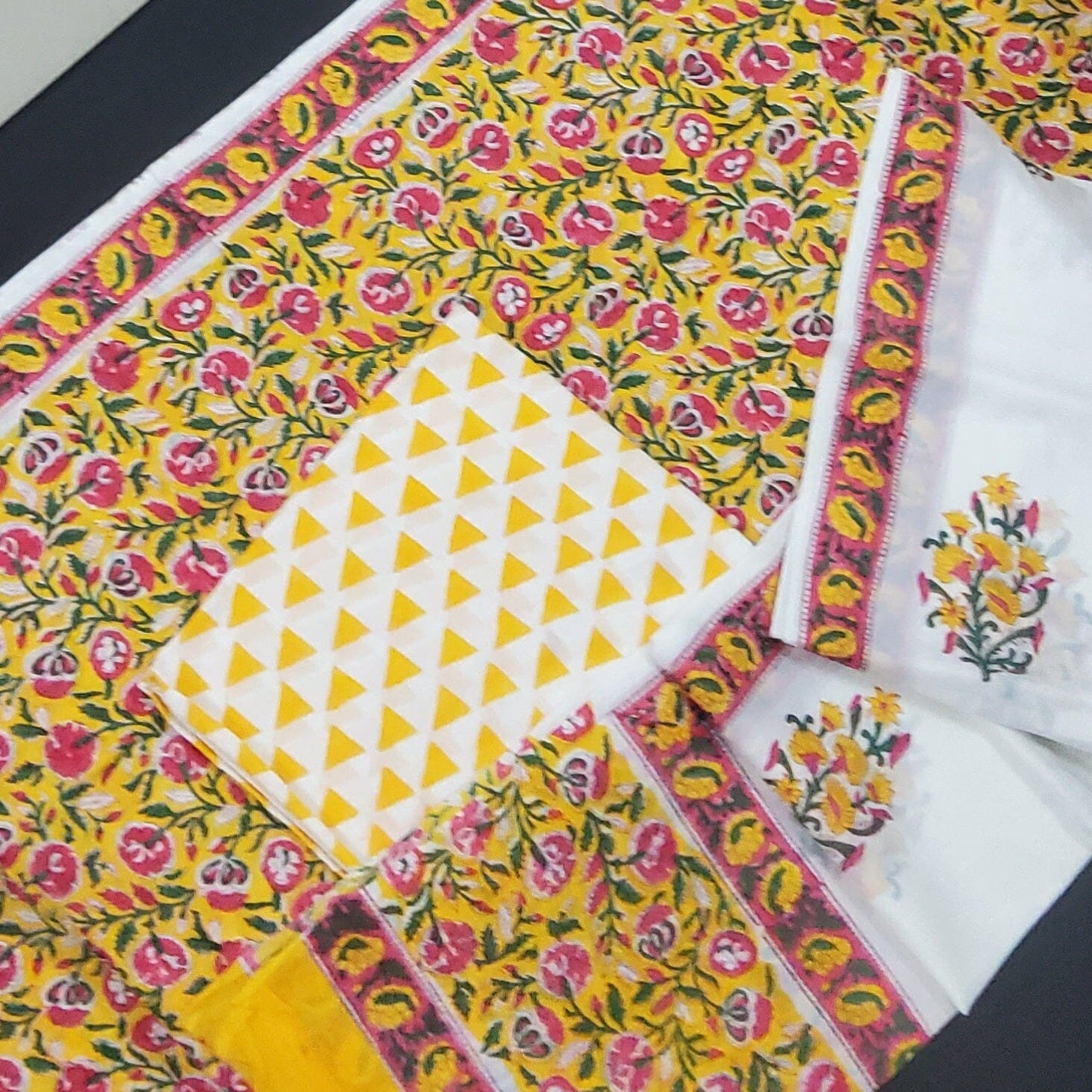 Bagru BlockPrint Cotton Dress Material with Cotton Dupatta
