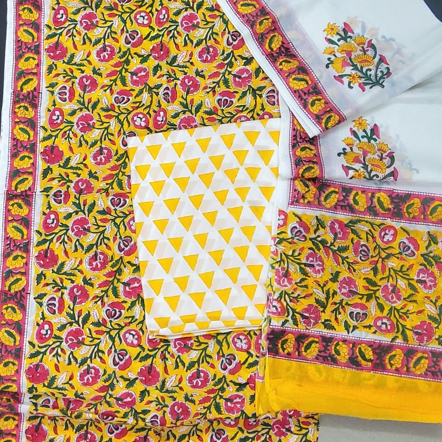 Bagru BlockPrint Cotton Dress Material with Cotton Dupatta