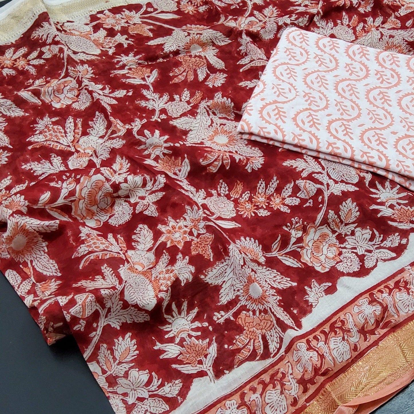 Bagru Hand Block Print Maheshwari Salwar Suit
