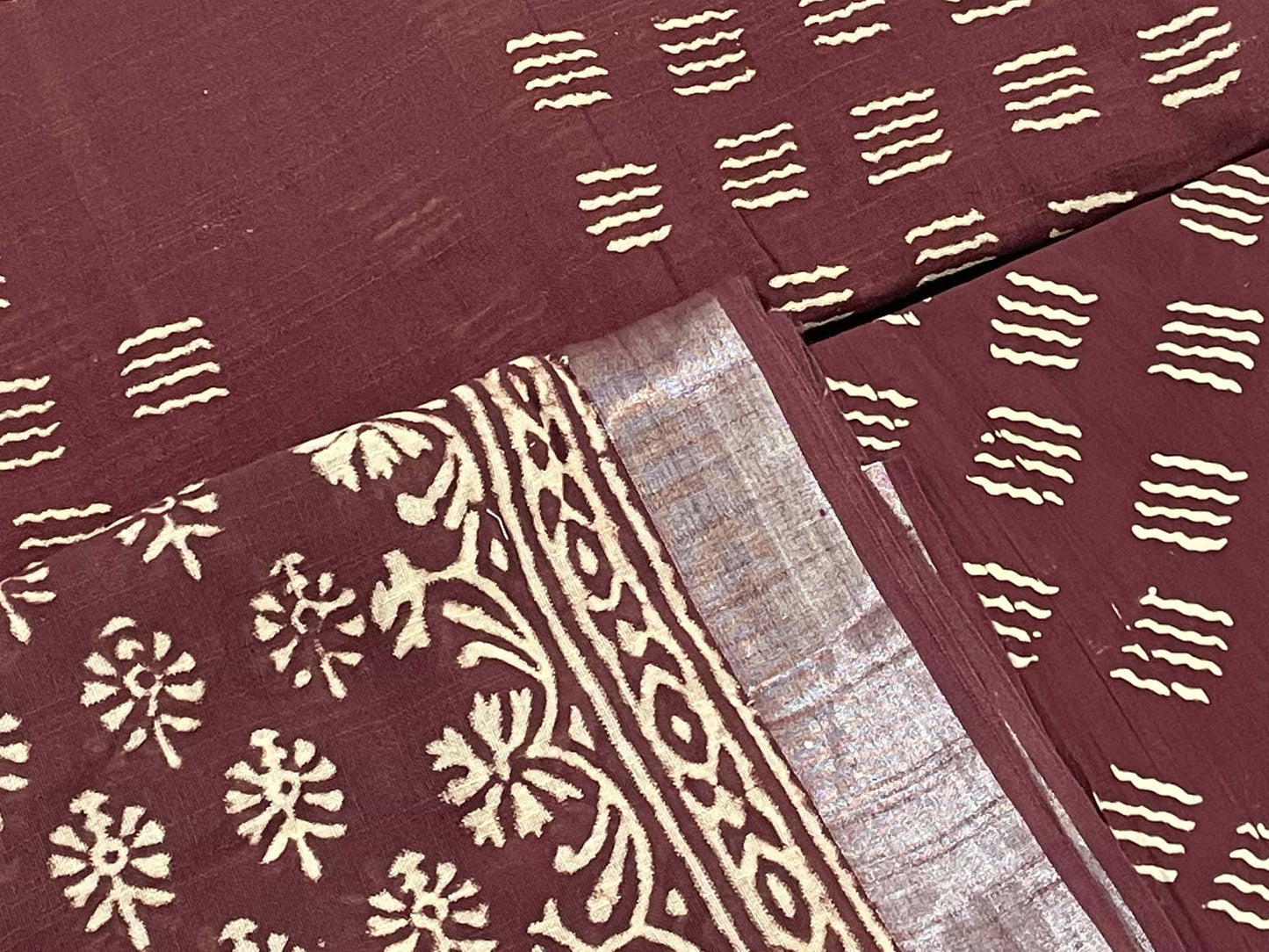 Hand Block Printed Linen Dress Material