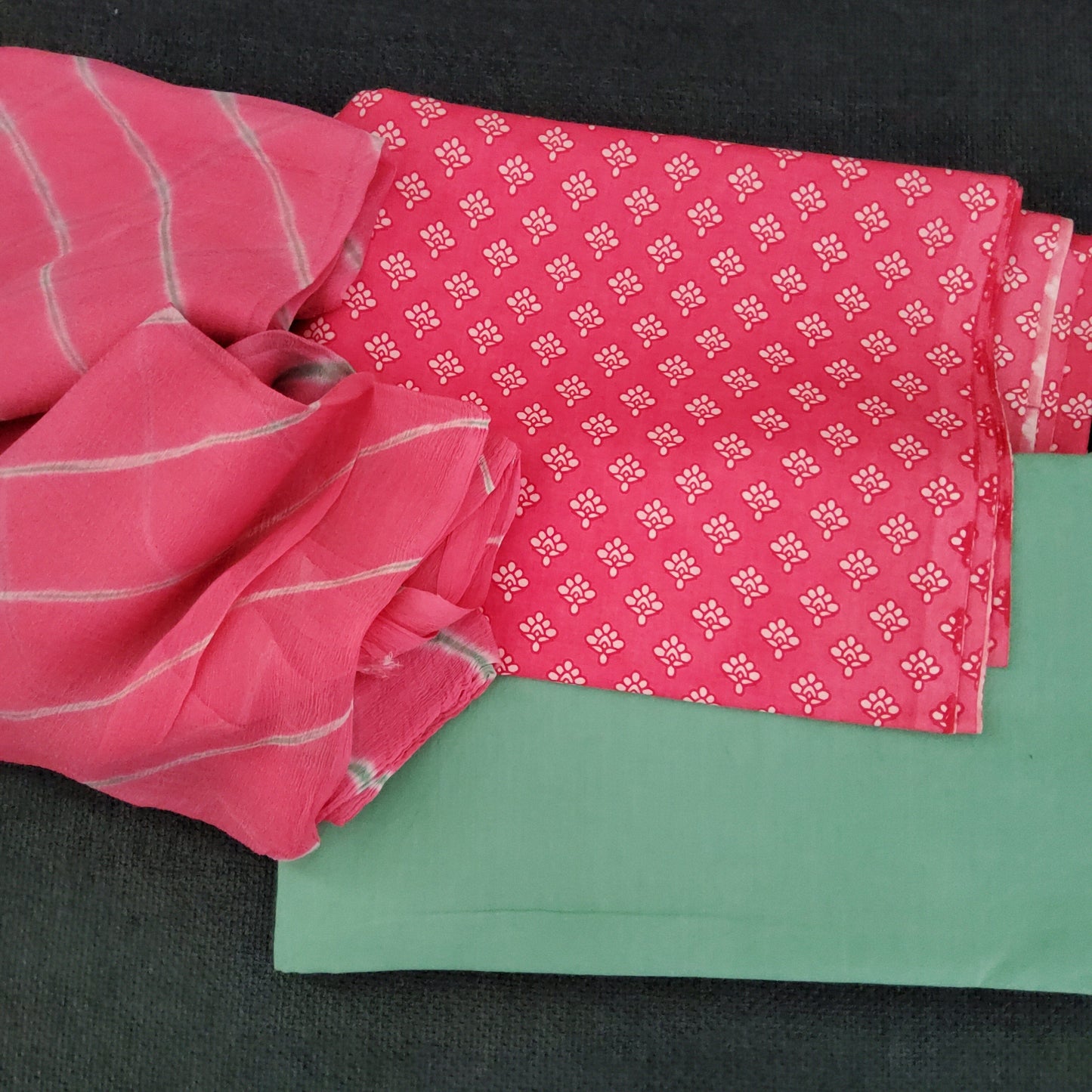 Bagru Printed Cotton Suit with Chiffon Dupatta