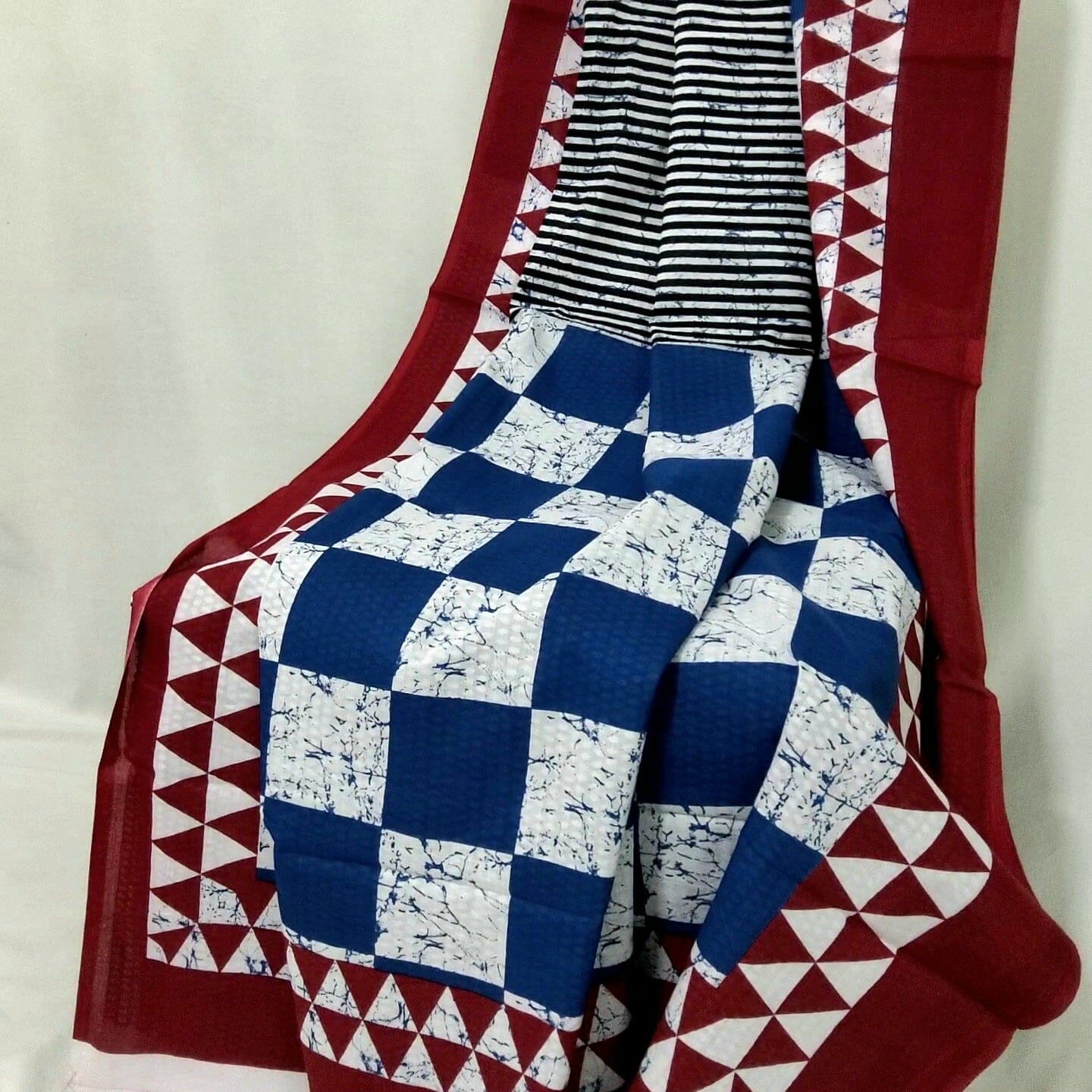 Bagru printed cotton saree with blouse
