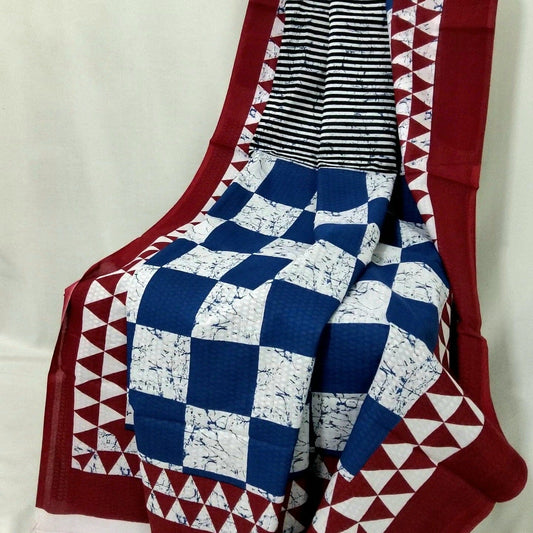 Bagru printed cotton saree with blouse