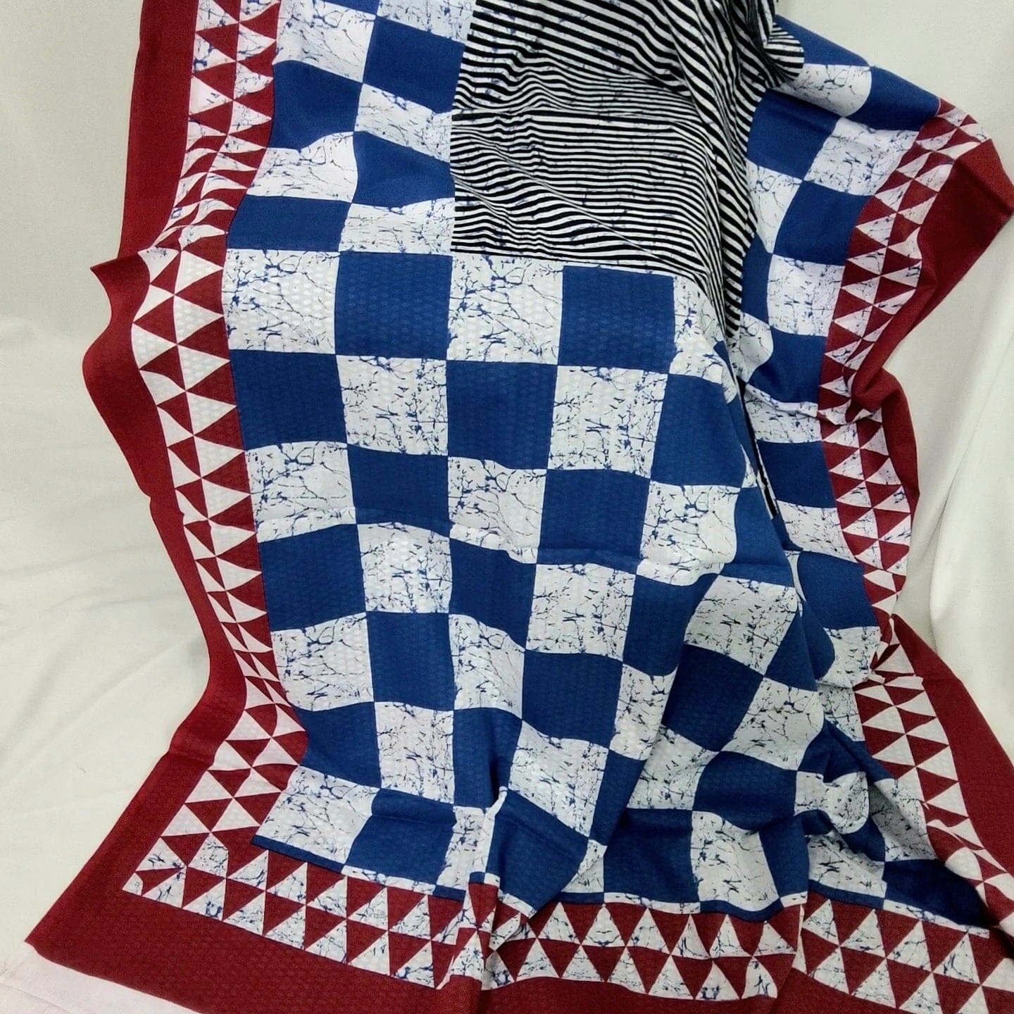 Bagru printed cotton saree with blouse