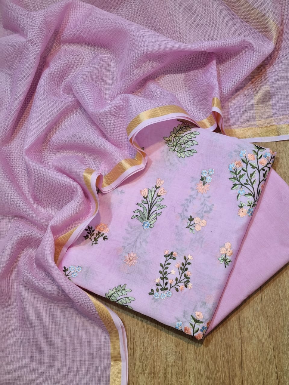 Banarasi Silk Embroidered Dress Material