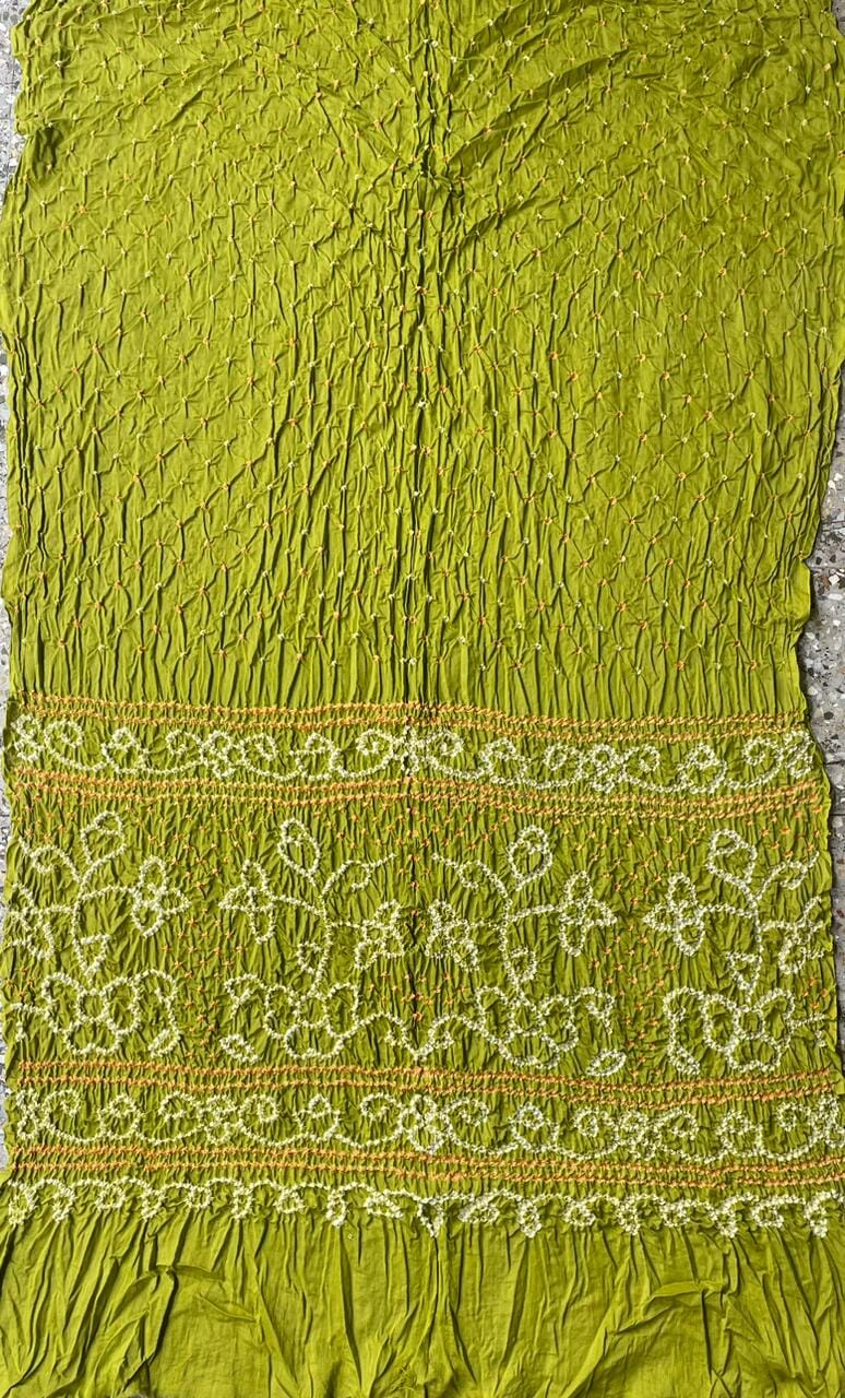 Bandhej Satin Cotton Saree with blouse