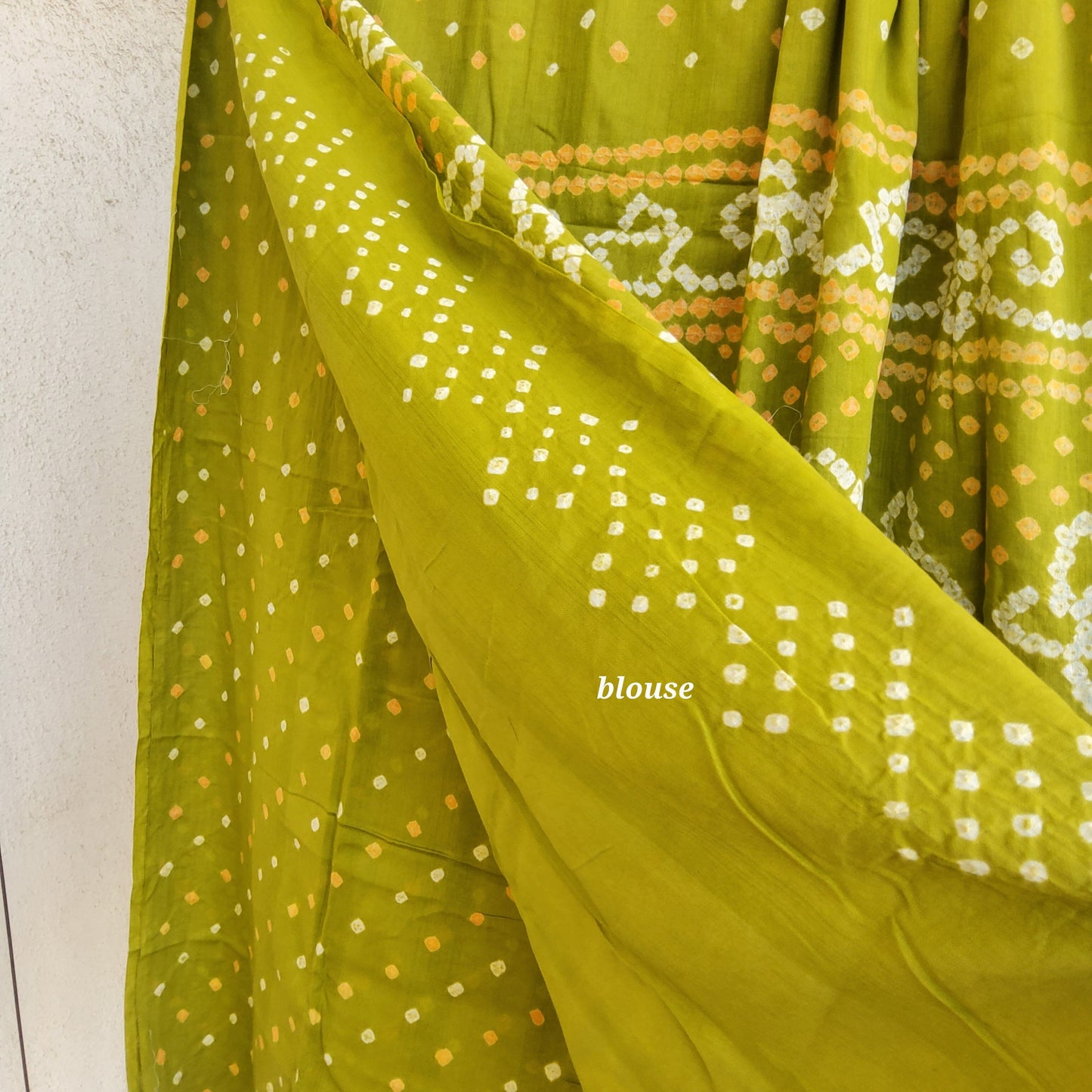 Bandhej Satin Cotton Saree with blouse