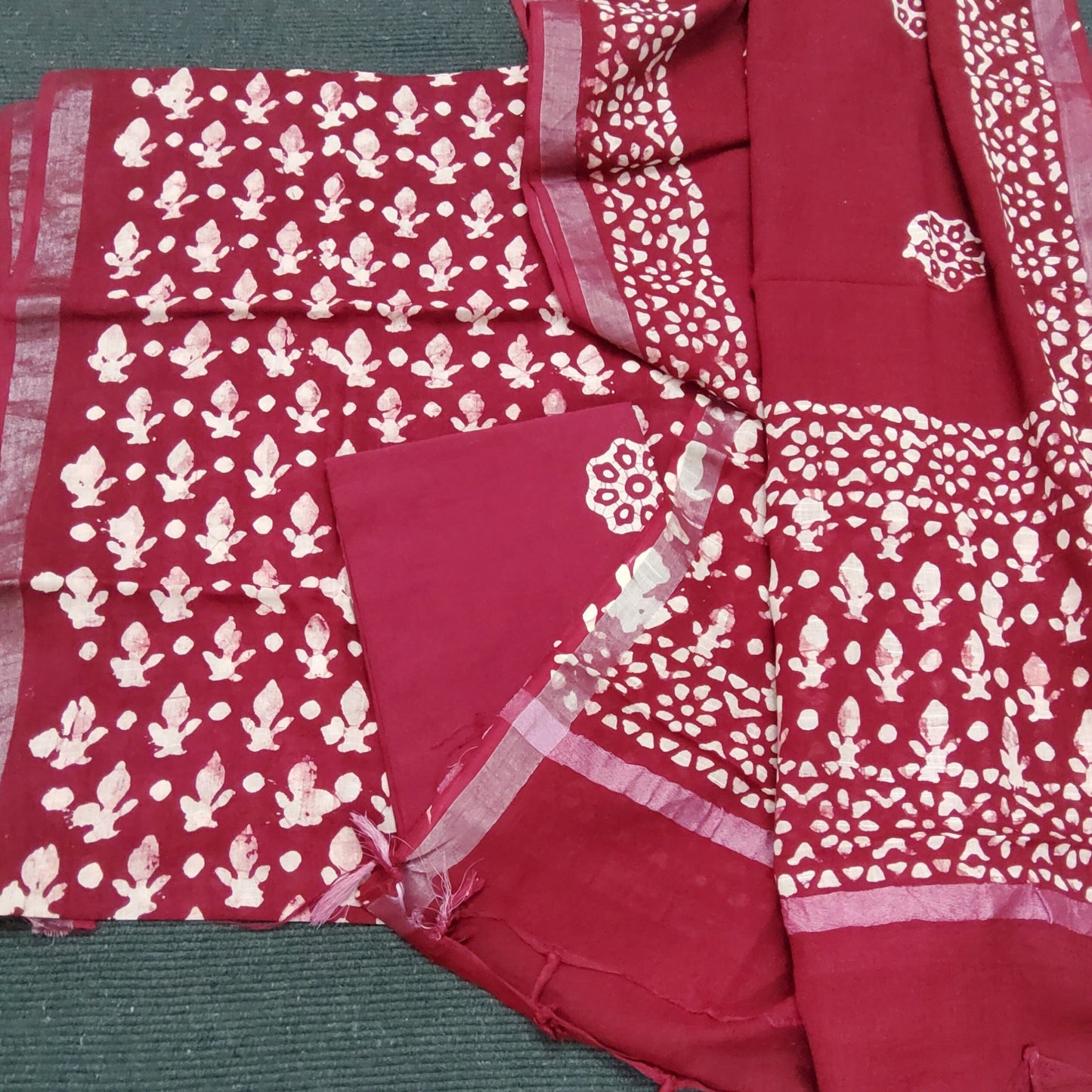 Batik linen cotton dress material