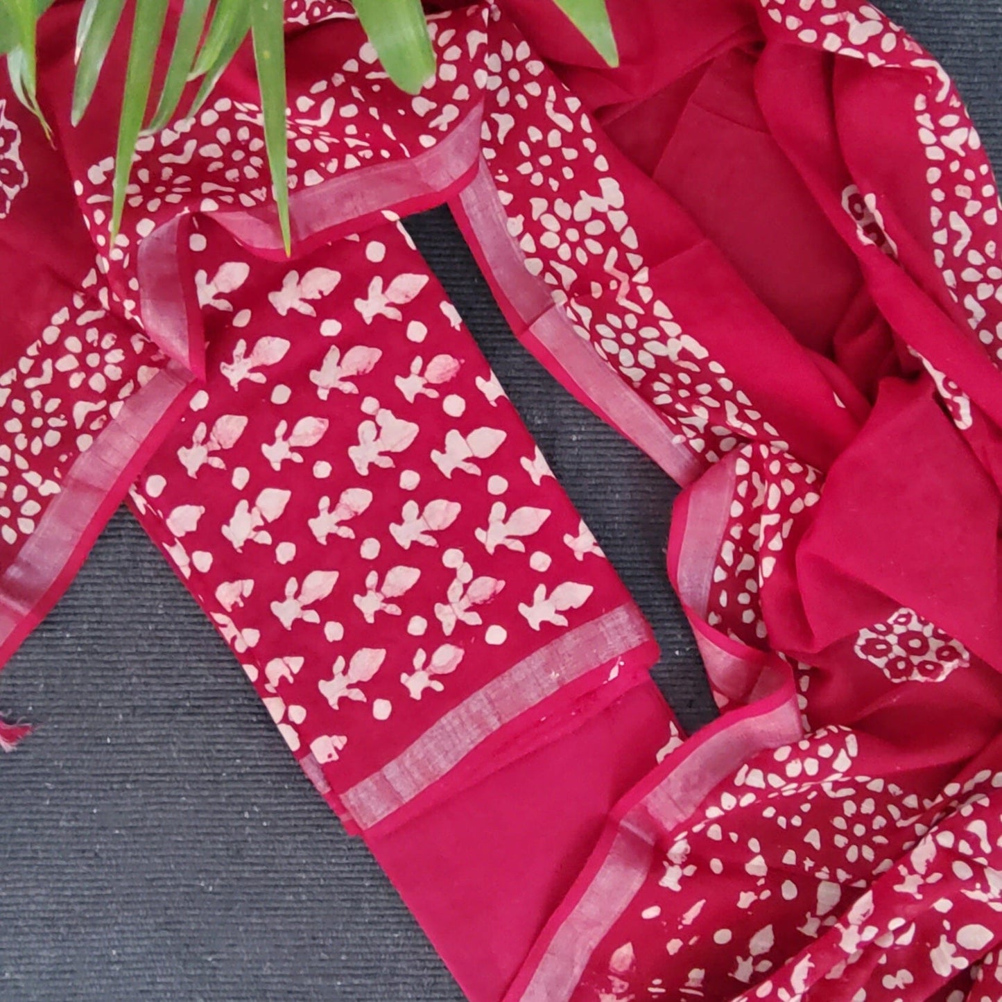Batik linen cotton dress material