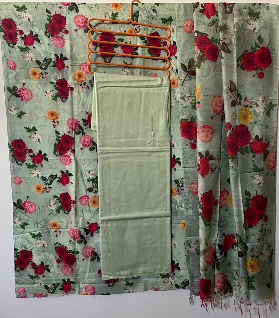 Bhagalpur Tussar Silk Digital Print Dress Material