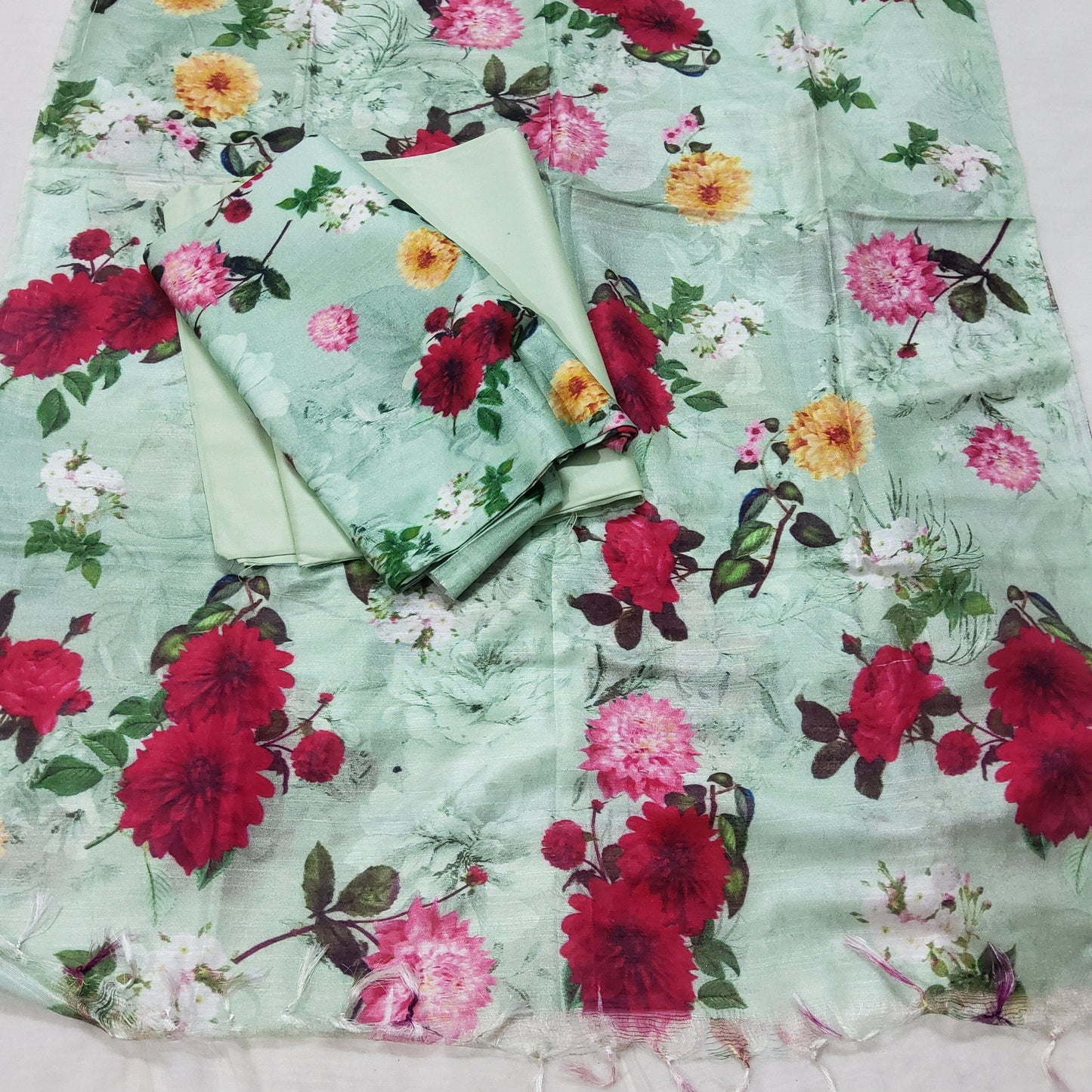 Bhagalpur Tussar Silk Digital Print Dress Material
