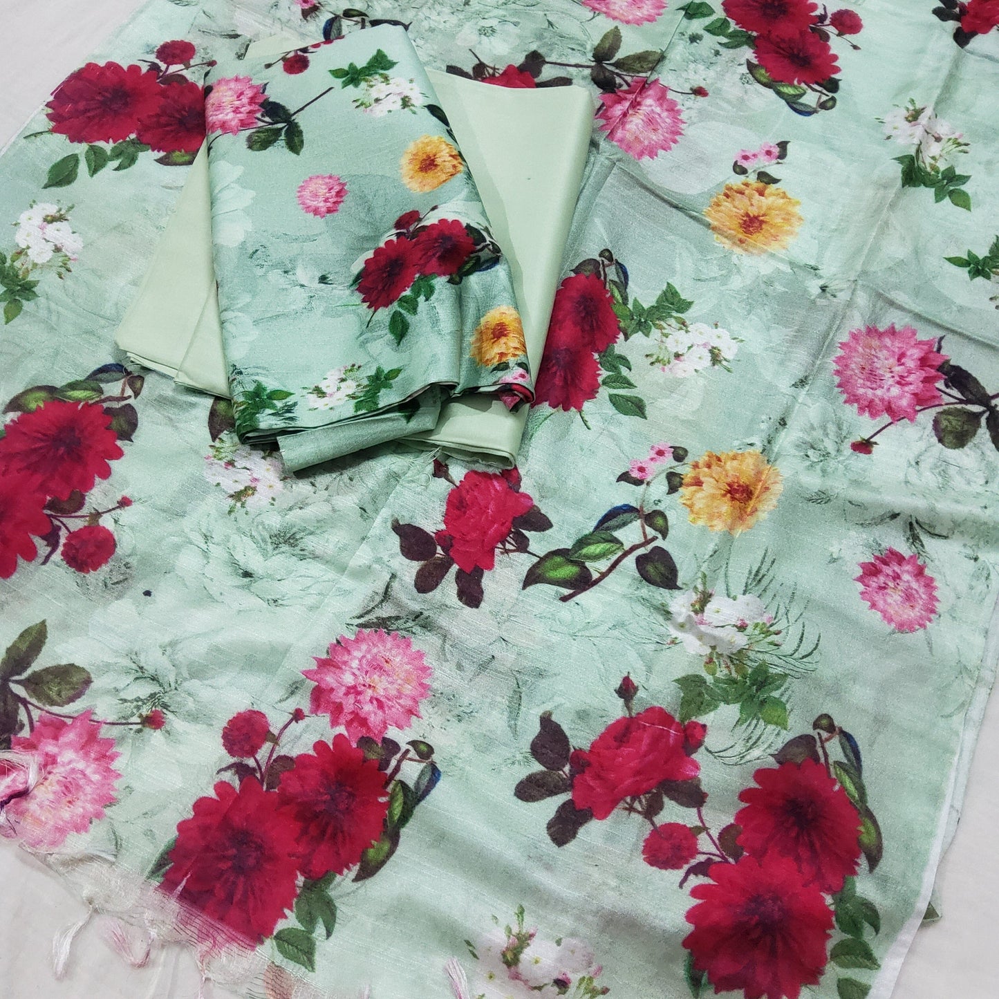Bhagalpur Tussar Silk Digital Print Dress Material