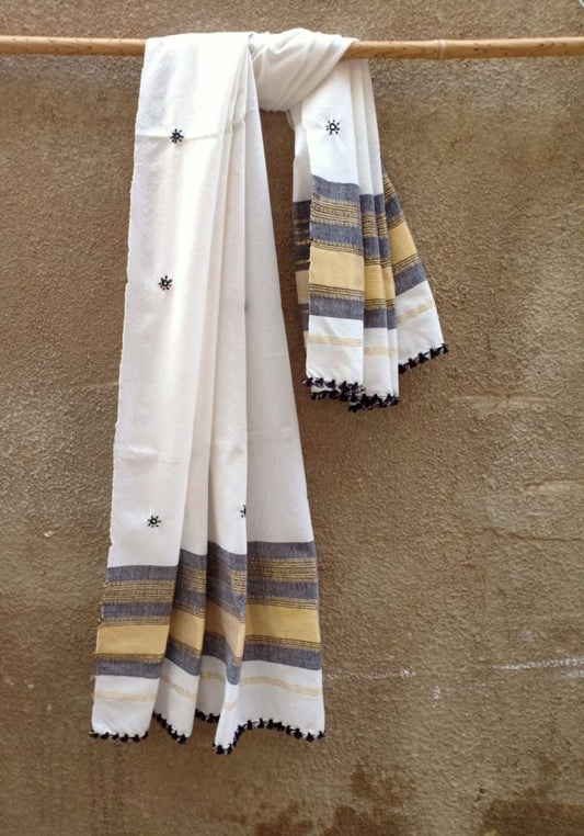 Bhujodi Mirror Work Acrylic Woollen Shawl