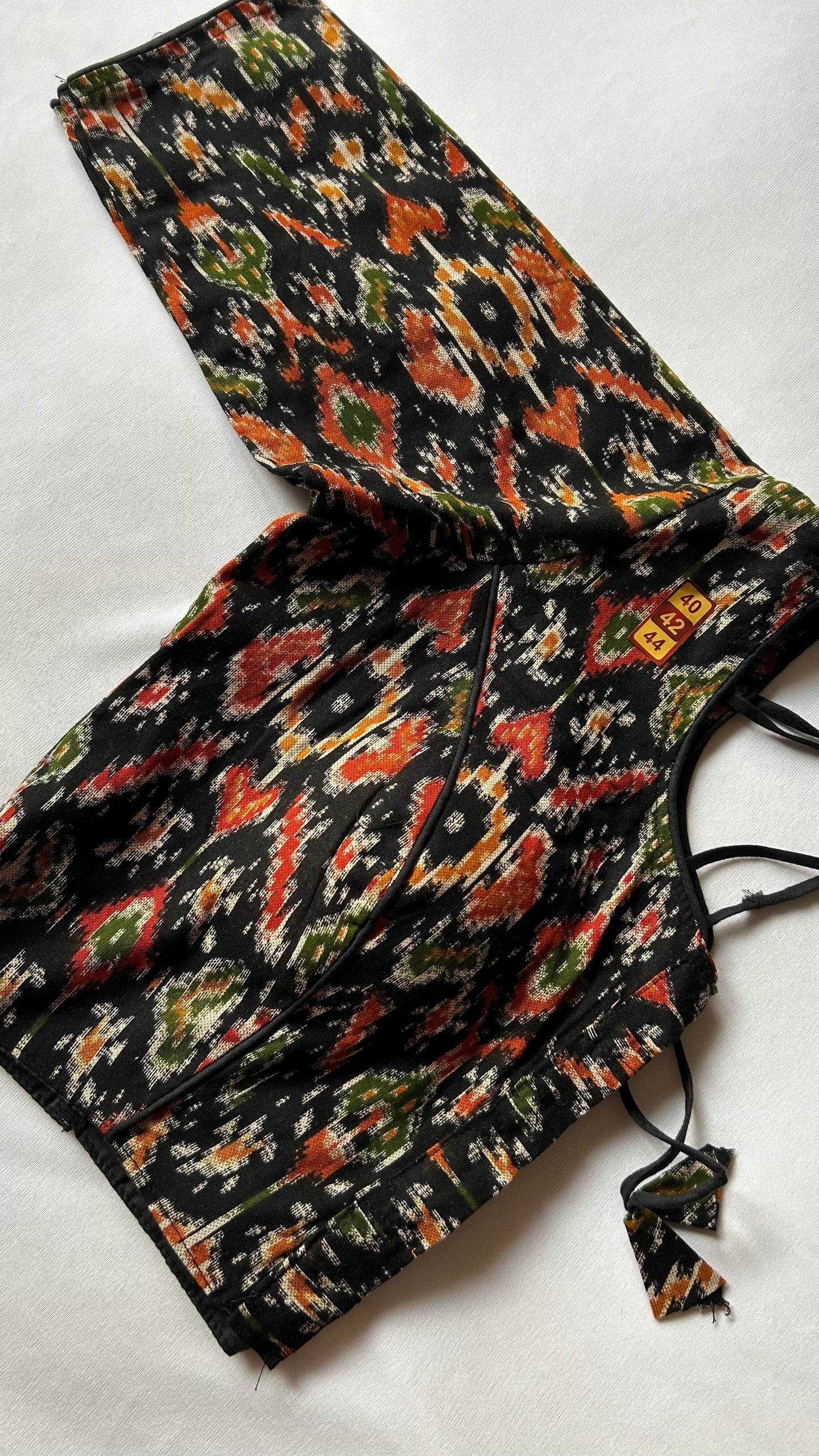 Black Patola Cotton Stitched Blouse
