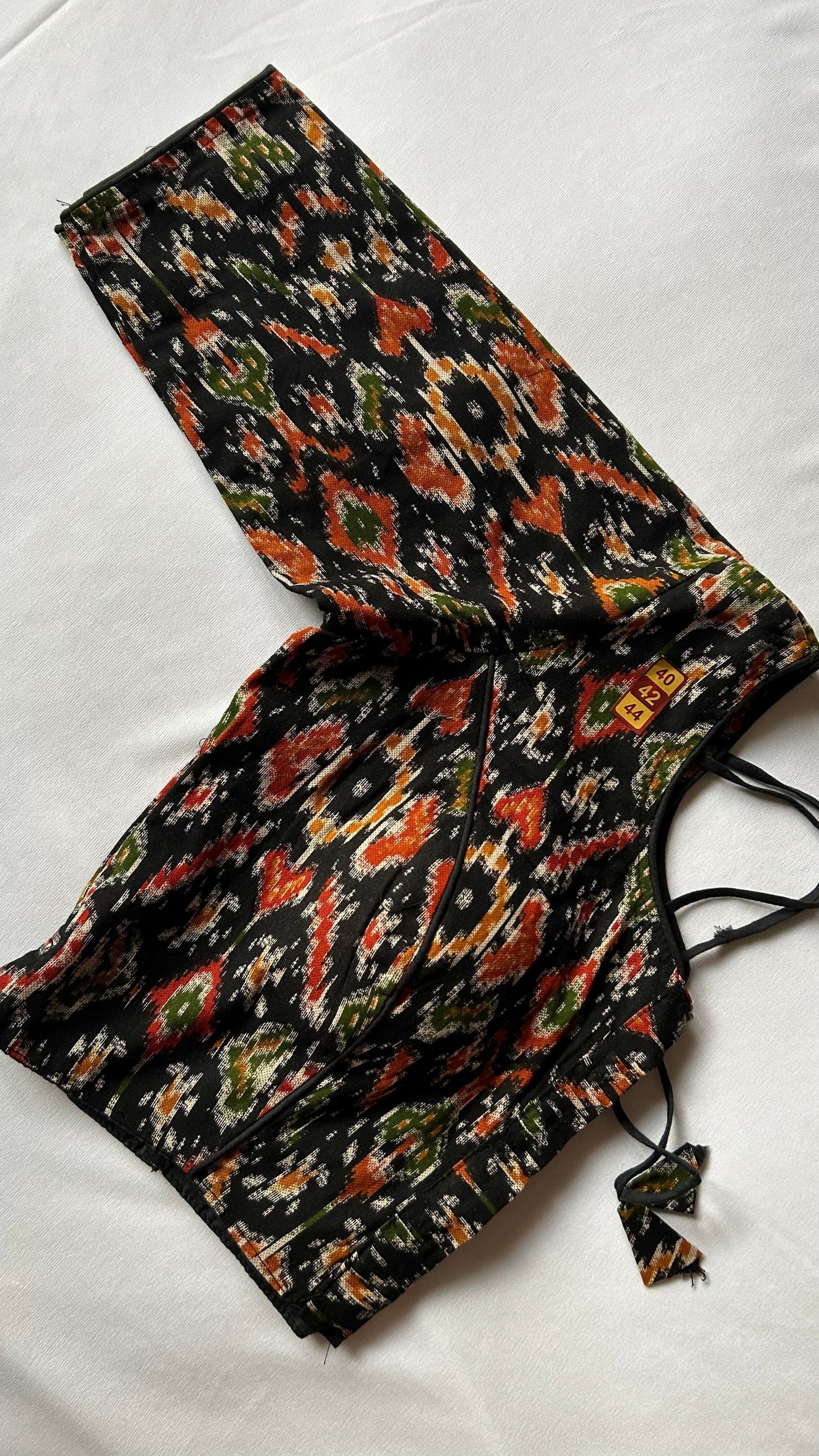 Black Patola Cotton Stitched Blouse