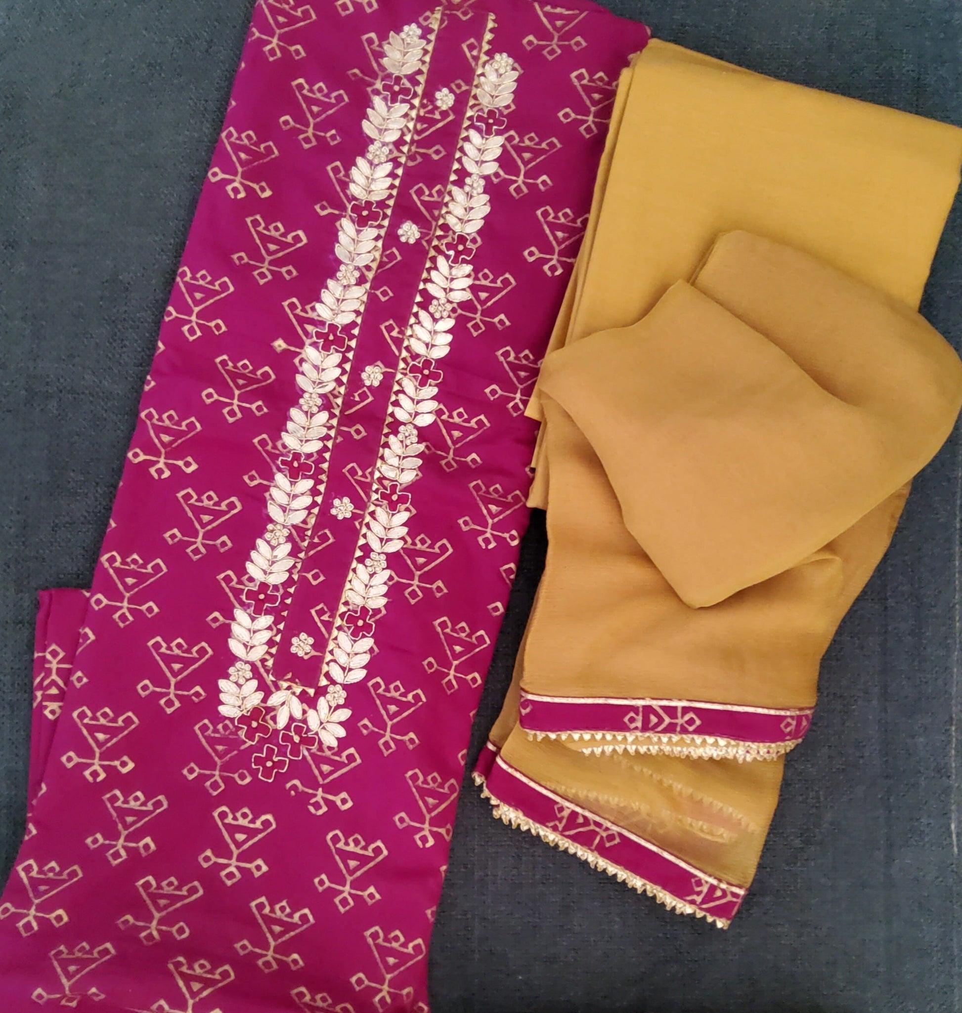 Cotton Dress Material with Pure Chiffon Dupatta