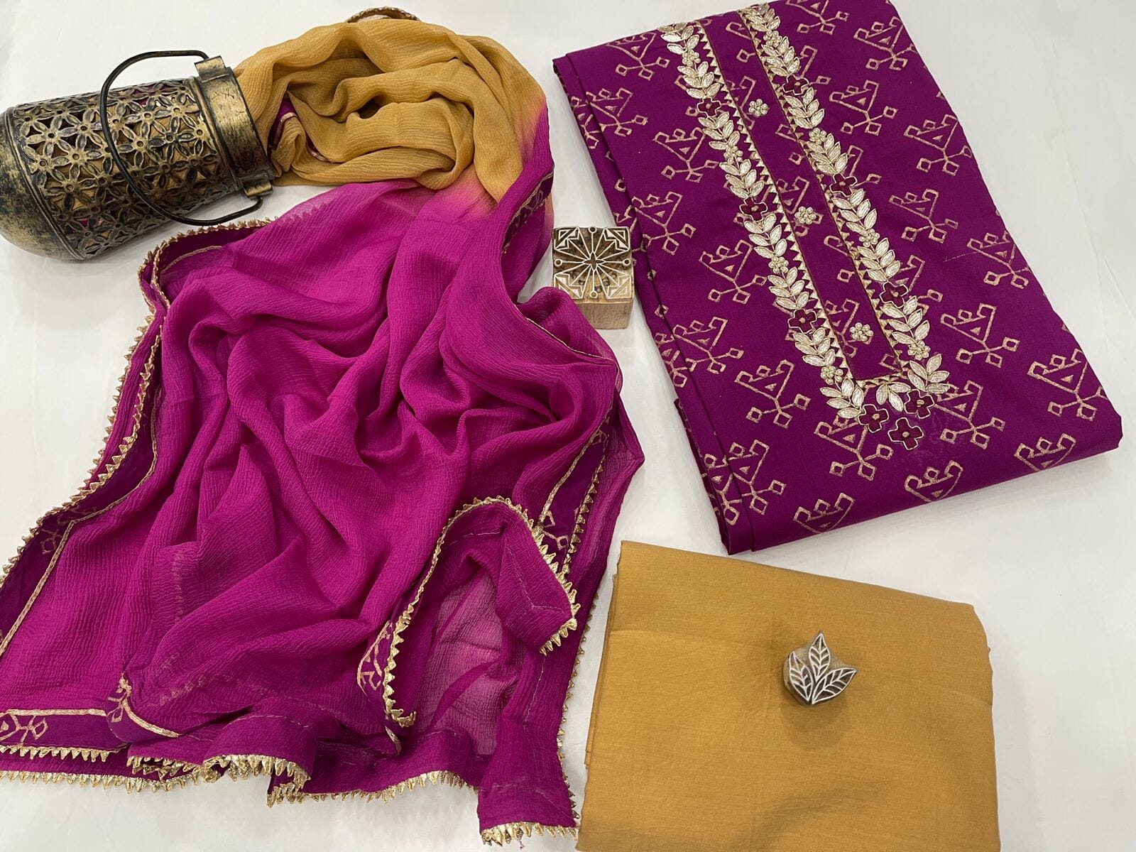 Cotton Dress Material with Pure Chiffon Dupatta