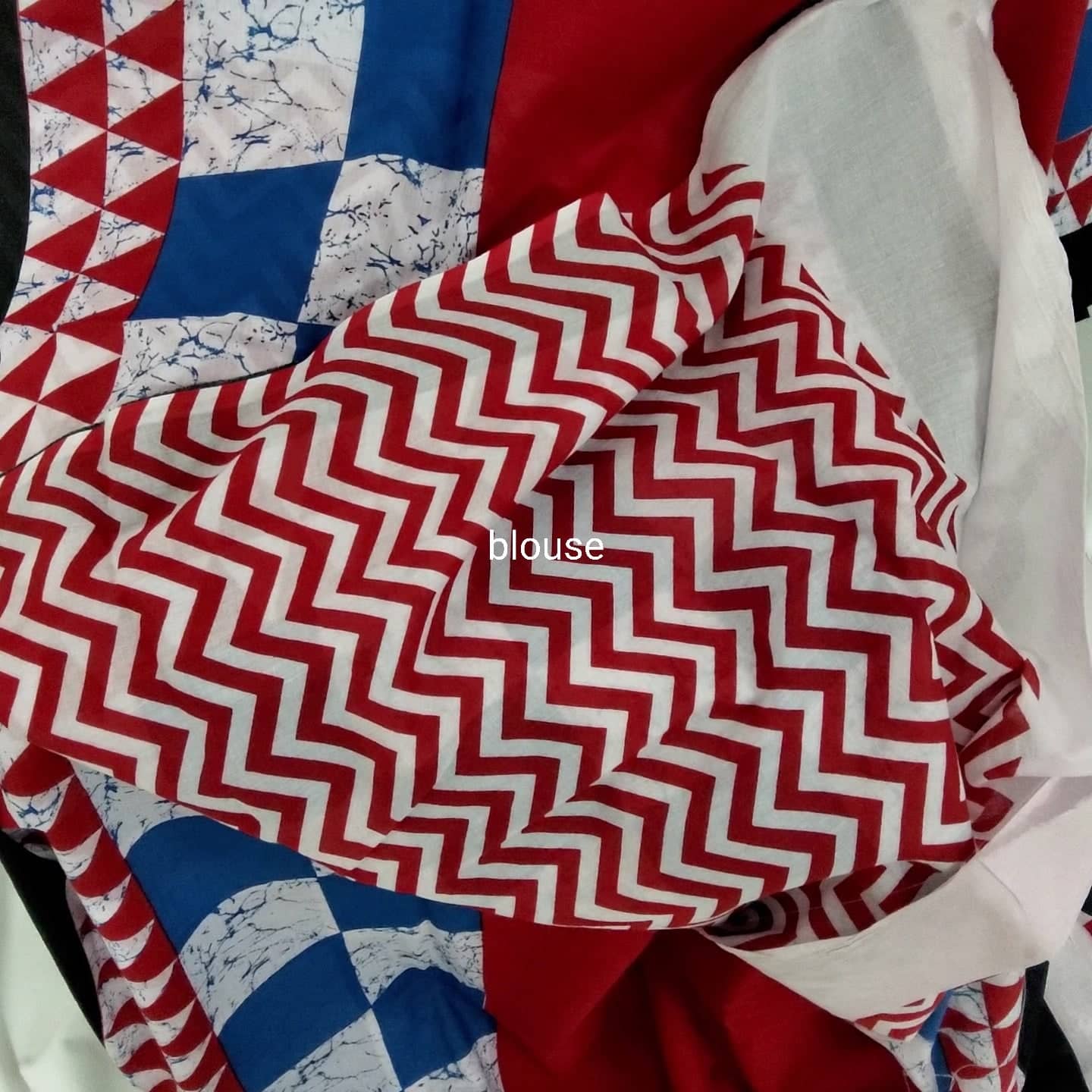 Bagru printed cotton saree with blouse