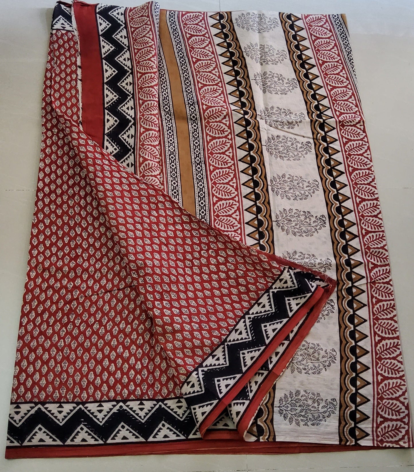 Block Print Cotton Saree with Blouse