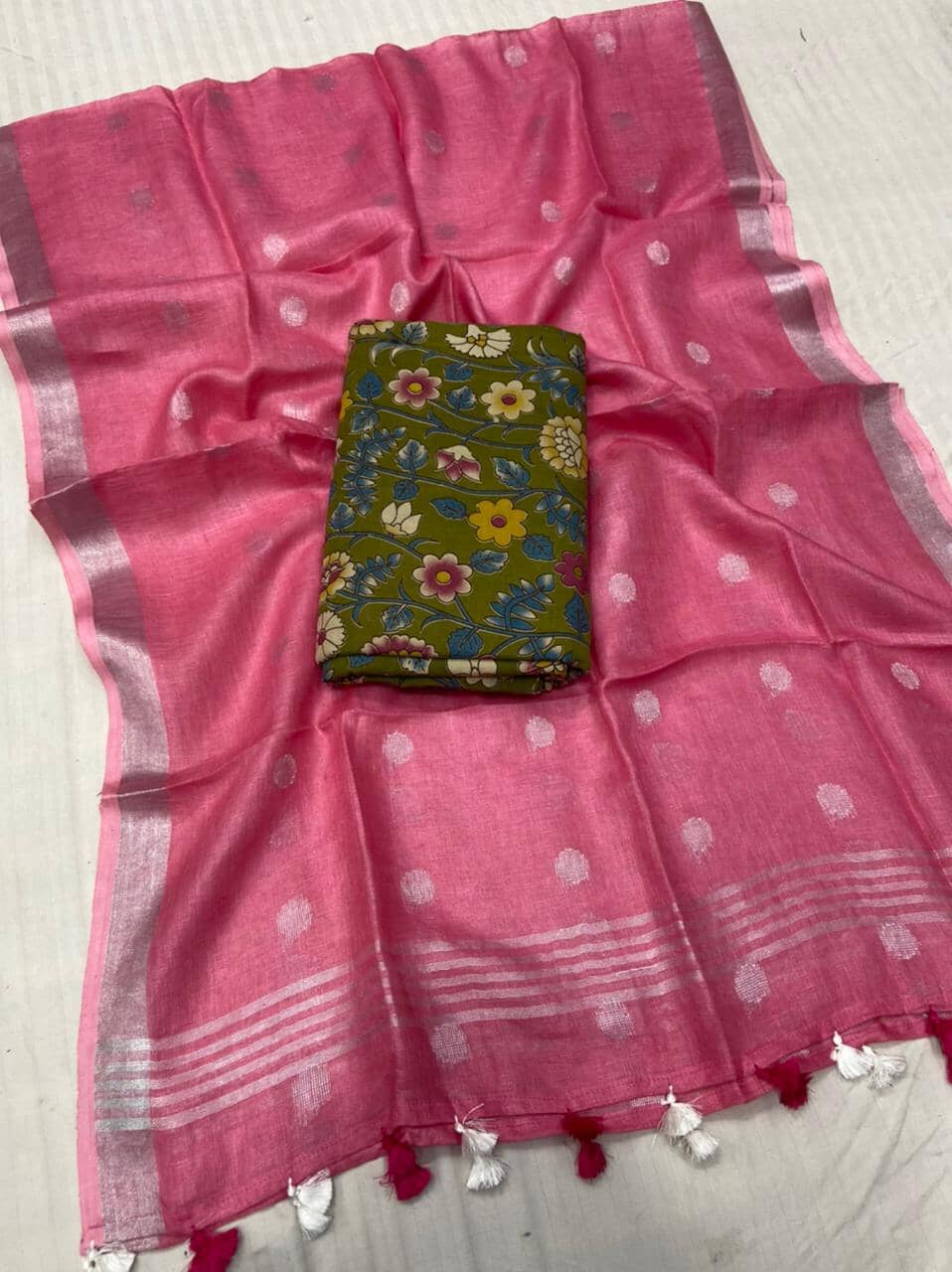 Ikat Linen Top Dupatta Set