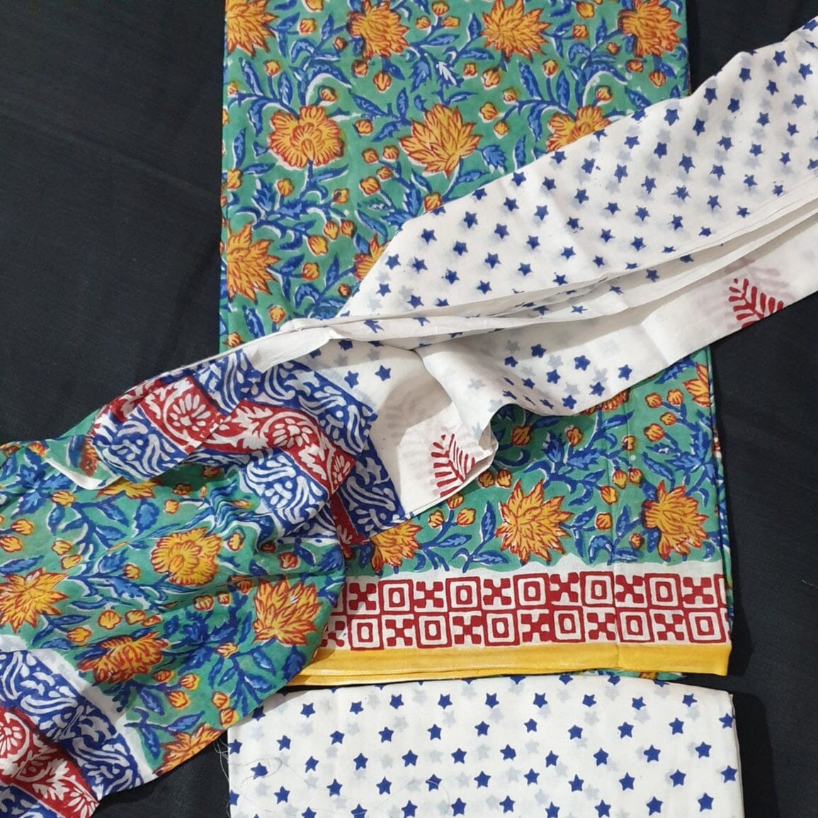 Bagru Cotton Dress Material with Cotton Dupatta