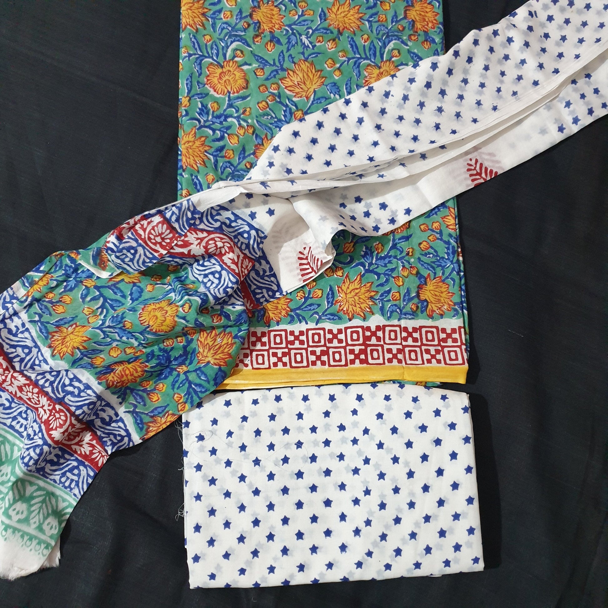 Bagru Cotton Dress Material with Cotton Dupatta